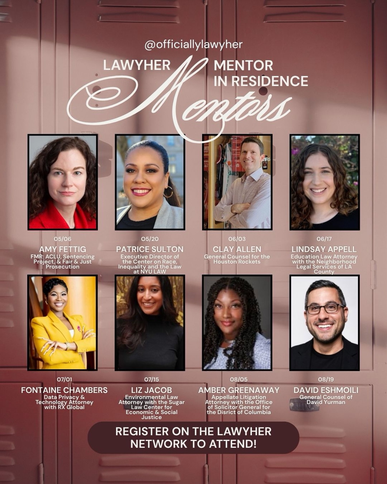 The LawyHer Network is the place to be this summer. ☀️⚖️
One of the things we’ve been most intentional about is exposing our community to the many different ways you can build a career in law.
This summer, LawyHer network members will have the opportunity to hear directly from attorneys and leaders working across a variety of practice areas and career paths through our Mentor in Residence series.
From civil rights and movement lawyering to sports law, fashion law, Big Law, appellate practice, clerkships, environmental law, and more, each session is designed to help you learn what these careers actually look like and ask the questions you can’t always find answers to online.
Registration for each session will open one week before the event and will be available exclusively inside the LawyHer Network! All are welcome🩷
See you there!
#lawyhernetwork #lawyher #lawyhermentorinresidence #prelaw #lawschool