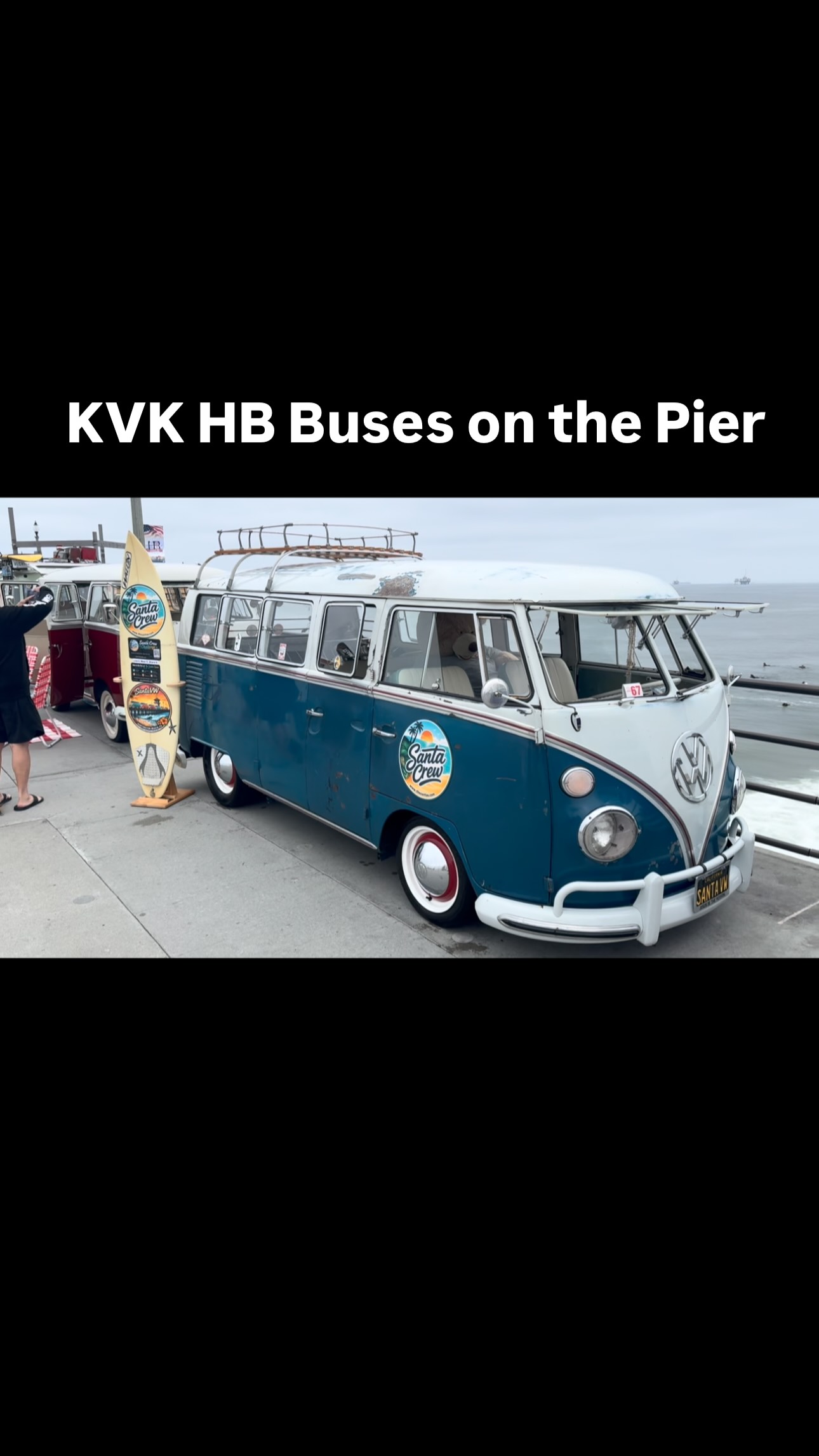 Hey guys, come on down. It’s a beautiful day lots of buses to see on the pier. #thesantacrew