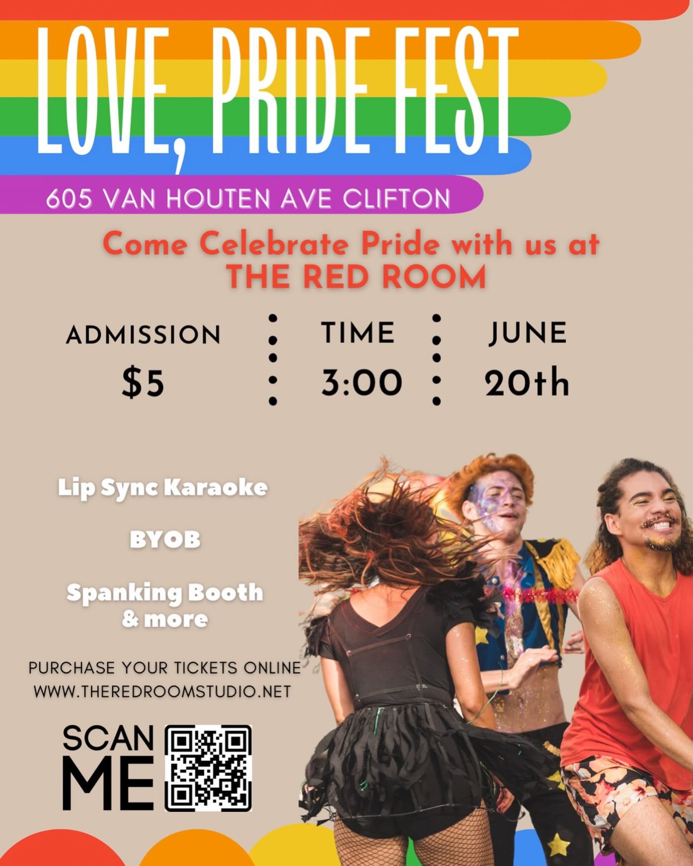 Love Pride Fest
Celebrate pride with us!
📆: June 20th
🕚: 3:00 pm
🎟️: $5 Entry
This is a BYOB event please drink responsibly.
#prideevent #theredroomstudio #lovepride #njevents