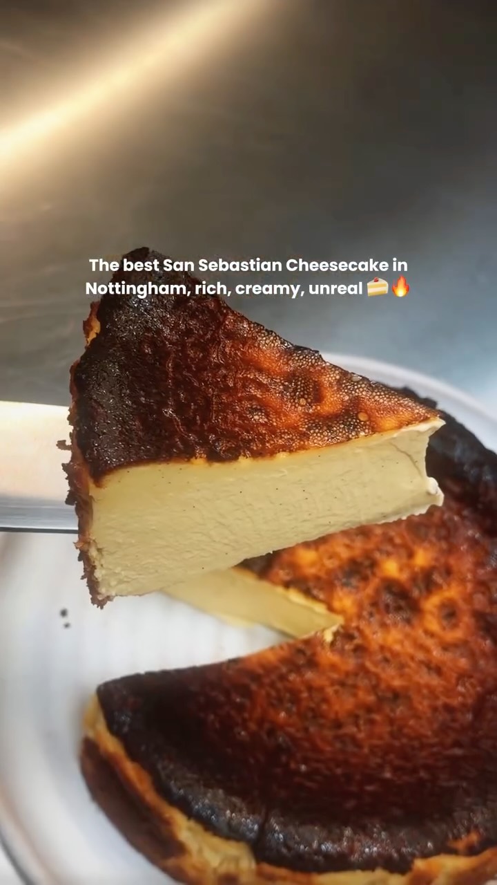 Starting June with the creamiest San Sebastián cheesecake that has just landed here @bistro66_beeston 🧡
Completely homemade, naturally gluten-free, and creamier than a cloud.
Our new San Sebastián cheesecake is here. 🤌🏽
Have you tried it out yet? 👀
#nottinghamfood #nottinghamrestaurant #cheesecake #dessert #nottinghamfood