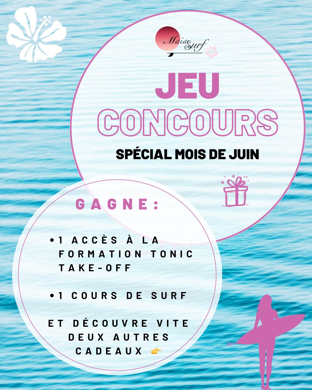 🎉🌸 CONCOURS SPÉCIAL MOIS DE JUIN 🌸🎉
Le mois de Juin est là, les journées s’allongent, l’océan se réchauffe et l’été approche à grands pas…
Le week-end dernier, j’ai eu la joie de remporter la HOSS Race (@hossrace_ ) à Hossegor dans la catégorie solo pro femme. Une belle récompense que j’avais envie de partager avec vous.
Pour célébrer cette belle énergie et vous remercier de votre confiance et de faire vivre l’aventure Maïa surf, j’ai décidé de lancer un jeu concours spécial mois de Juin !
🎉
À GAGNER :
✨1 cours de surf pour vous accompagner vers plus d’aisance, de confiance et de plaisir dans les vagues
✨ 1 accès à ma formation Tonic take-off (lien en bio) pour poser des bases solides et progresser plus rapidement dans les vagues
✨ 1 sac de sport Maïa Surf
✨ 1 bonnet Maïa Surf
Pour participer :
📍Abonne-toi à mon compte
❤️ Like cette publication
📍Identifie 2 personnes en commentaire avec qui tu aimerais partager une session cet été ou que tu aimerais voir progresser ou prendre confiance dans les vagues
📲 Partage ce post en story en me mentionnant pour doubler tes chances
📅 Tirage au sort mercredi prochain à 18h et annonce des résultats à 20h.
📍 Résultat annoncé en story et contact des gagnants par message privé.
Bonne chance à toutes et à tous 🍀🌊
Marie.
Maïa surf.
#MaiaSurf #ConcoursInstagram #CoursDeSurf #FormationEnLigne SpecialMoisDeJuin