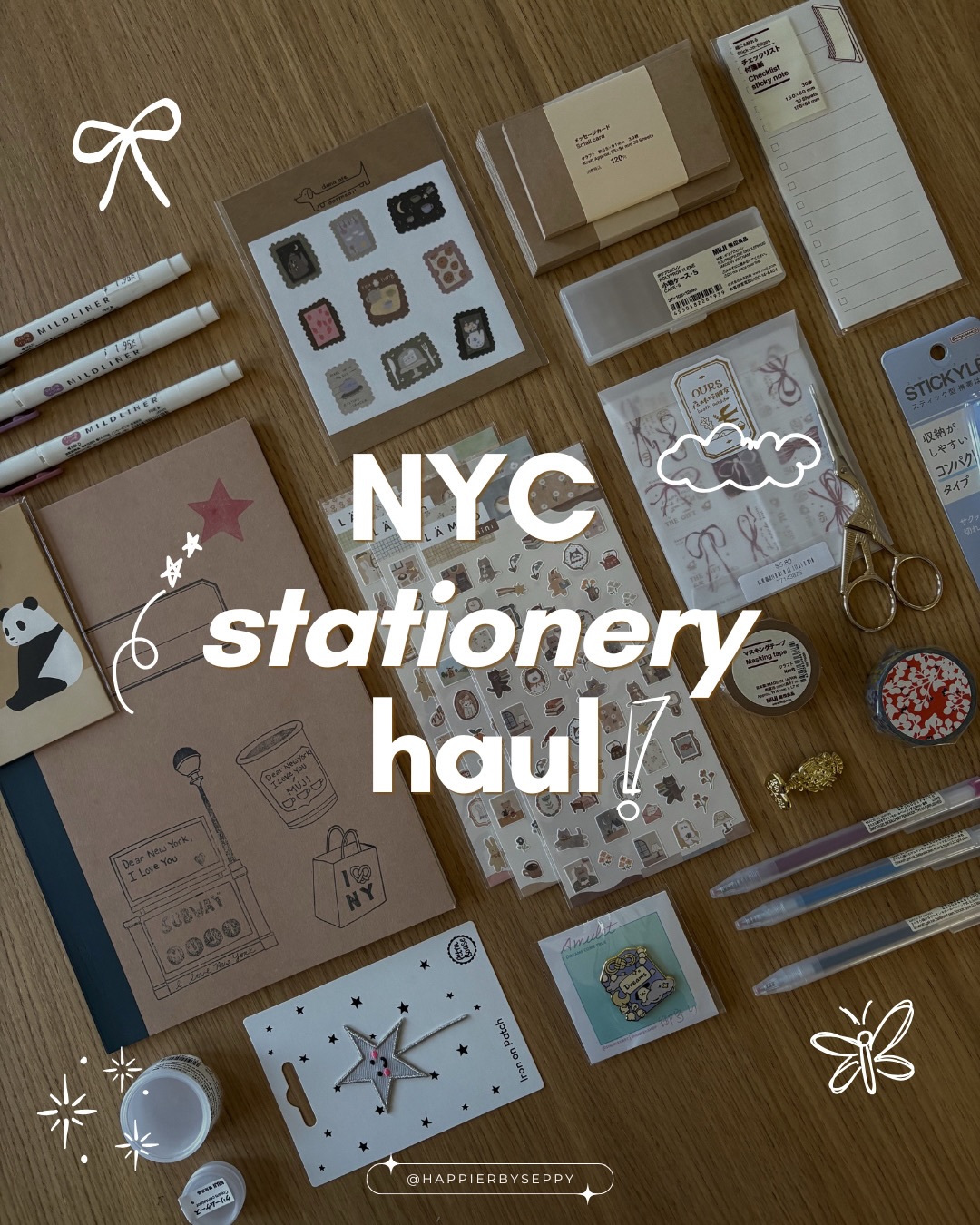 Some of the fun stationery I picked up in NYC!!
⠀⠀⠀⠀⠀⠀⠀⠀⠀
My sister and I spent 6 days in New York and basically went from coffee shop to stationery store.
⠀⠀⠀⠀⠀⠀⠀⠀⠀
And every night, we’d come back to our hotel room, unpack our goodies to look at them and play with them.
⠀⠀⠀⠀⠀⠀⠀⠀⠀
If you love stationery like us, then you know the giddy feeling of finding a fun sticker sheet or a new pen colour. Stationery is a way for me to reconnect to my inner child, and putting together this post was a fun way to remind myself of the gifts I was able to get for myself! My inner child is very happy.
⠀⠀⠀⠀⠀⠀⠀⠀⠀
What’s your favourite stationery store in the world!? Tag it so that I can go check their social media!