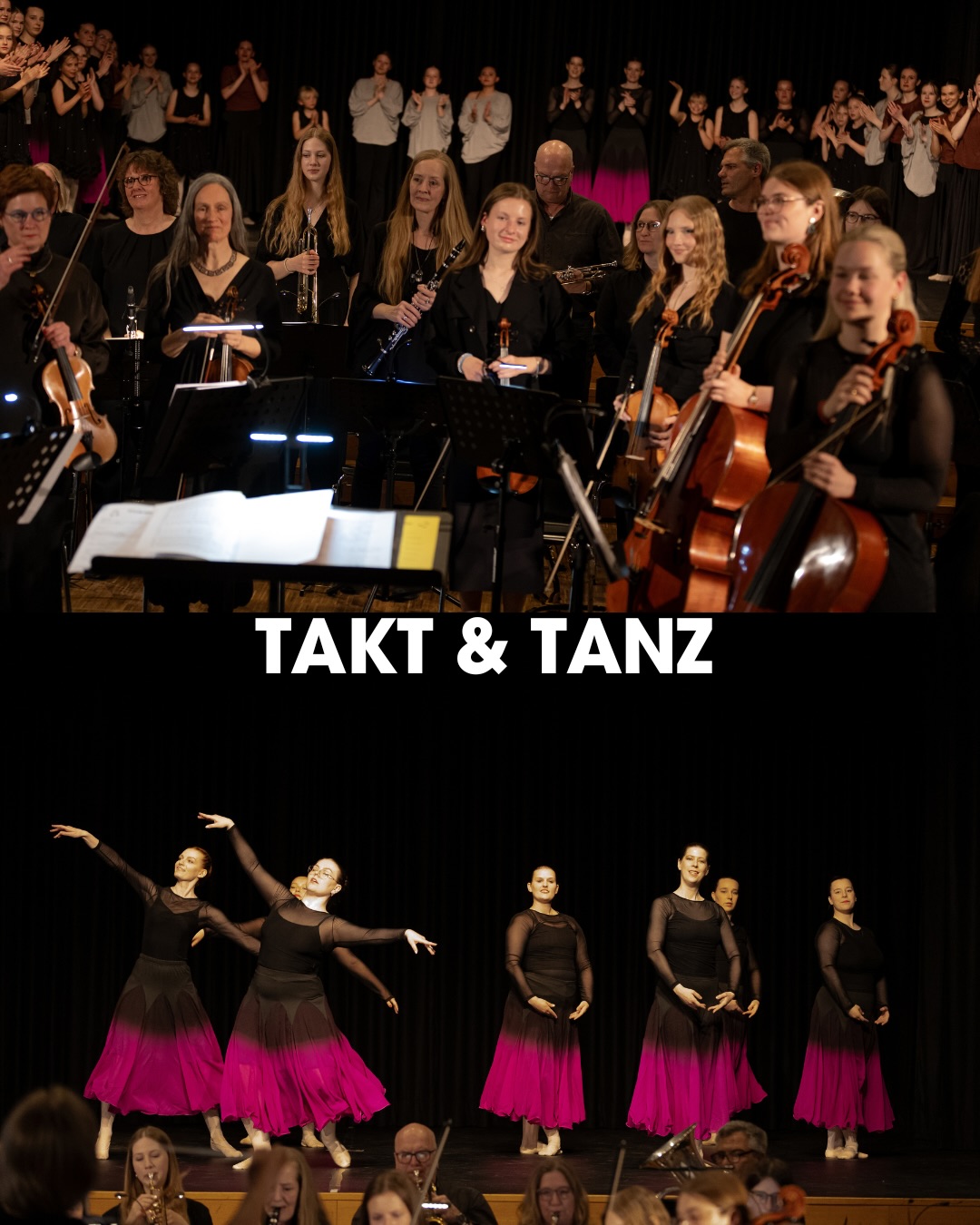 Es gibt Abende, die sich anders anfühlen! ✨
Der Auftritt gemeinsam mit dem FReI-Orchester der Musikschule Enger/Spenge war genau so ein Moment.
Live-Musik begleitet unsere Choreografien nur selten. Und vielleicht macht genau das solche Projekte so besonders.
Getanzt haben wir vier Choreografien:
– Walzer No. 2 von Schostakowitsch
– ein Medley aus Lord of the Dance
– ein Rock-/Pop-Medley
– sowie den Boléro von Maurice Ravel
Und irgendwie war dieser Abend auch ein kleiner Kreis, der sich schließt: Der Kontakt zu Meike Tiemeyer-Schütte besteht bereits seit den Kinderballetttagen von Martina Gladys.
Umso schöner, heute gemeinsam auf einer Bühne zu stehen. ☺️
Ein herzliches Dankeschön an @sommerbilder_yvonne für die tollen Bilder. 📸