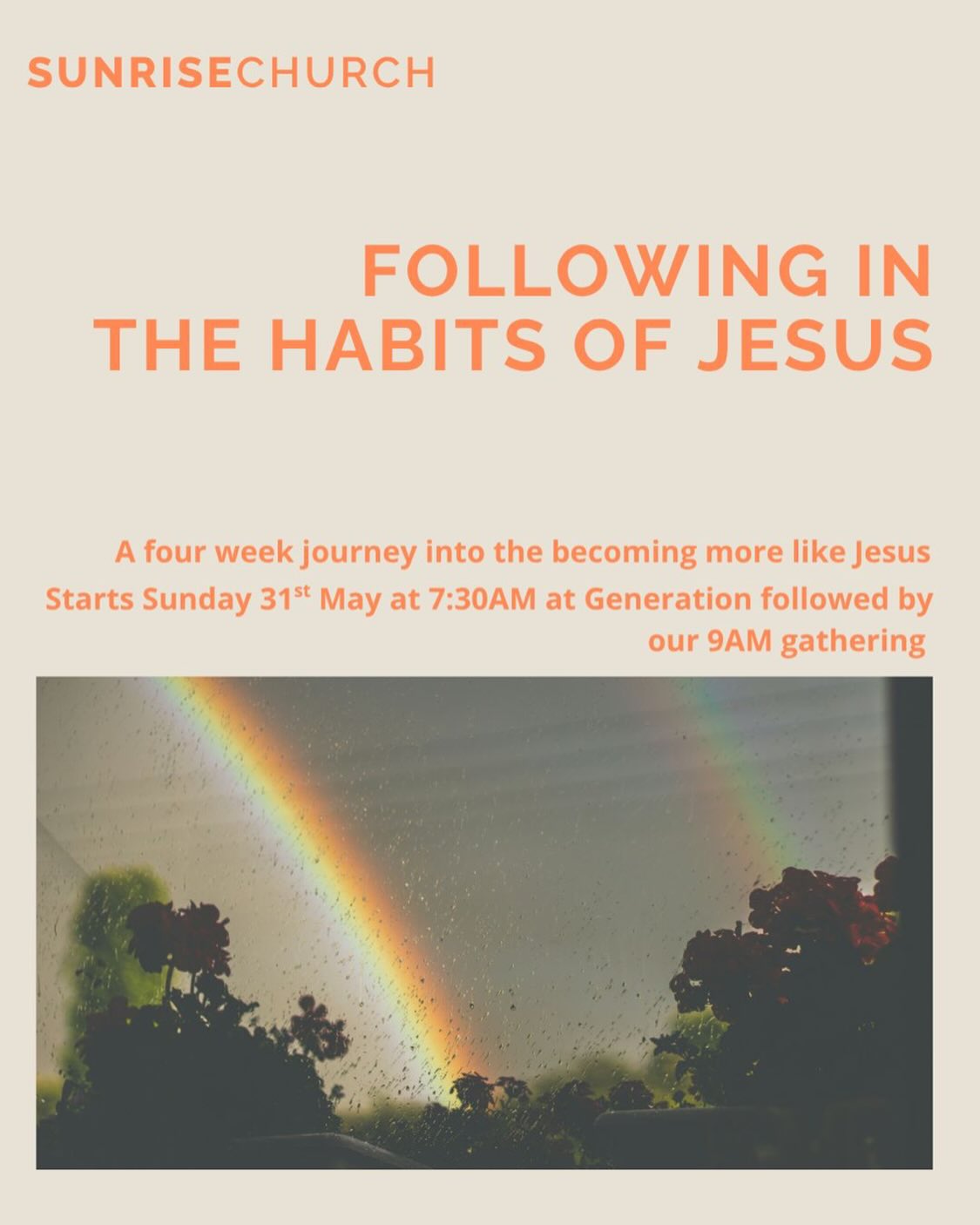 This Sunday we begin our early morning journey, looking at Jesus’ humanity, his need for silence, awareness, and what it means to be present and discerning in every moment.
Join us at 7:30AM this Sunday as Pam Drennan kicks off what will be a meaningful exploration into the life of Jesus together 🙏
If you are unable to make it at 7:30, we will still be meeting at 9am for our usual service time 😁
Have a blessed weekend 😁🤍