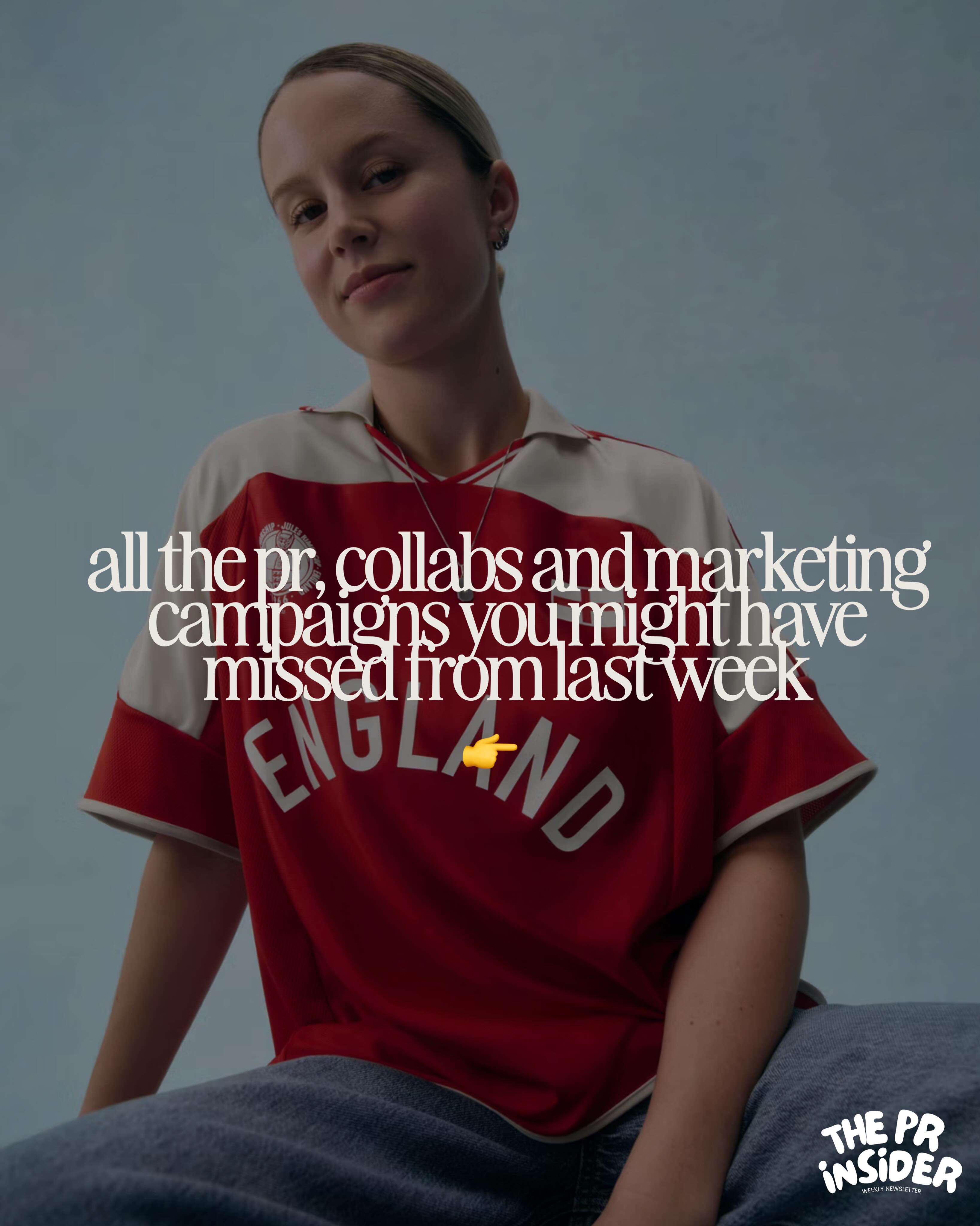 Here’s your weekly PR & Marketing Campaign round-up 👇
⚽️ @gap launches football-inspired collections ahead of the FIFA World Cup
🍗 @chomps turns rotisserie chicken packaging into a fashion accessory with the launch of ‘Le Chic’ken’
🪽 @wingstopuk turns loyalty into a fan experience with the launch of Club Wingstop, featuring Maura Higgins
🗺️ Dua Lipa’s @service95 and @googlemaps launch celebrity-curated city guides inspired by her travels
⚡ RIMOWA celebrates 30 years of Pokémon with an exclusive travel accessories collection
💖 @gymshark and @bratz bring Y2K nostalgia to the gym with a new activewear collaboration
🥒 @grillospickles and @popupbagels launch limited-edition Hot Pickle Butter
🍔 @magnumuki and @rollboysldn open an after-hours bakery for late-night food lovers
🎤 @lizzobeeating gives @chilis iconic Baby Back Ribs jingle a modern makeover
🐣 @casetify and Tamagotchi tap into ’90s nostalgia with a new accessories collection
🥖 @subway creates a giant ‘Sleeping Bag-uette’ for sleep-deprived festivalgoers
📊 @pinterest reveals how sport is shaping summer fashion, beauty and lifestyle trends in 2026
🌃 New York City overtakes Las Vegas as America’s ‘most sinful’ city
💈 @melanomafocus trains barbers to spot skin cancer in places customers can’t easily see themselves
🧥 @burberry transforms football fandom into luxury fashion for Autumn 2026
🎭 Wayne Rooney recites Shakespeare in @nikefootball and @palaceskateboards patriotic World Cup campaign
🕯️ @diptyque transforms a Paris landmark into an immersive world of scent and light
🏖️ @sephora turns hotels into summer beauty destinations with its seasonal Summer Club activation