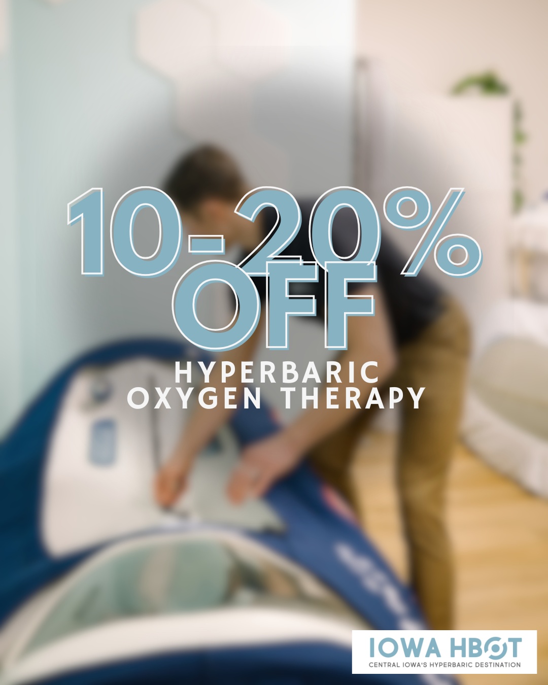 Through the end of June, 10% off hard-sided dives and 20% off soft-sided dives. Includes packages and single sessions. Must be used within one year of purchase. Can be purchased by calling 515-421-4018 or stopping by the clinic front desk.
Would you like to learn more about HBOT? Take advantage of our complimentary consultation.
#HBOT #HyperbaricOxygenTherapy #HyperbaricTherapy #OxygenHealing #WellnessJourney #HealingSupport #RecoveryTherapy #HealthOptimization #RecoveryAndWellness #LongevityWellness #NaturalHealing #MedicalWellness #RegenerativeWellness #HolisticHealth #DSMUSA #IowaHBOT #Iowa