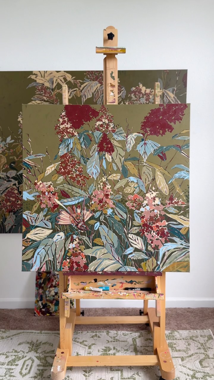 Hydrangeas + hummingbirds 🤍
Another piece down and headed to @shaingallery - releasing this Friday 6/5!