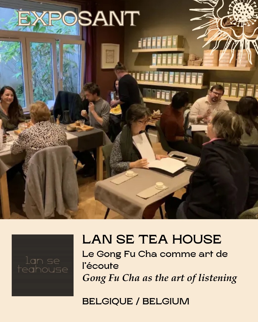 🇫🇷✨ NOUVEL EXPOSANT – LAN SE TEA HOUSE ✨
📍Bruxelles, Belgique
Le Gong Fu Cha comme art de l’écoute.
Créée par Olivier Nuttens, Lan Se Tea House est un espace intimiste dédié à la pratique du Gong Fu Cha, né de plus de vingt ans d’exploration, de dégustation et de recherche autour du thé.
🍃 Olivier ne se présente ni comme maître ni comme expert, mais comme un passeur, un chercheur, un explorateur. Ce qui l’anime : comprendre comment l’eau, les matières, les théières, les tasses, les gestes et le temps transforment subtilement l’expérience de la dégustation.
🌱 Cette année, Olivier Nuttens sera présent le dimanche 14 juin, de 14h à 18h, dans la zone Gong Fu Cha de la Maison Internationale. Il vous accueillera pour un moment de pratique, d’échange et d’expérimentation autour du thé, dans l’esprit de Lan Se Tea House : ralentir, écouter, goûter, et laisser chaque infusion ouvrir un espace de rencontre.
🇬🇧✨ NEW EXHIBITOR – LAN SE TEA HOUSE ✨
📍Brussels, Belgium
Gong Fu Cha as the art of listening.
Created by Olivier Nuttens, Lan Se Tea House is an intimate space dedicated to the practice of Gong Fu Cha, shaped by more than twenty years of exploration, tasting, and research around tea.
🍃 Olivier does not present himself as a master or an expert, but as a facilitator, a researcher, an explorer. What drives him is understanding how water, materials, teapots, cups, gestures, and time can subtly transform the tasting experience.
🌱 This year, Olivier Nuttens will be present on Sunday, June 14, from 2pm to 6pm, in the Gong Fu Cha area at the Maison Internationale. He will welcome visitors for a moment of practice, exchange, and experimentation around tea, in the spirit of Lan Se Tea House: slowing down, listening, tasting, and allowing each infusion to become a space for encounter.
🍃 Paris Tea Festival ✨
🗓 14 juin 2026 10h-19h
🏛 La Grande Rencontre Maison Internationale
(65 exposants, 25 conférences, tables rondes et les plus grands noms du thé à Paris)
🎟 Billetterie disponible
#ptfouiouioui🔥 #ParisTeaFestival #LanSeTeaHouse