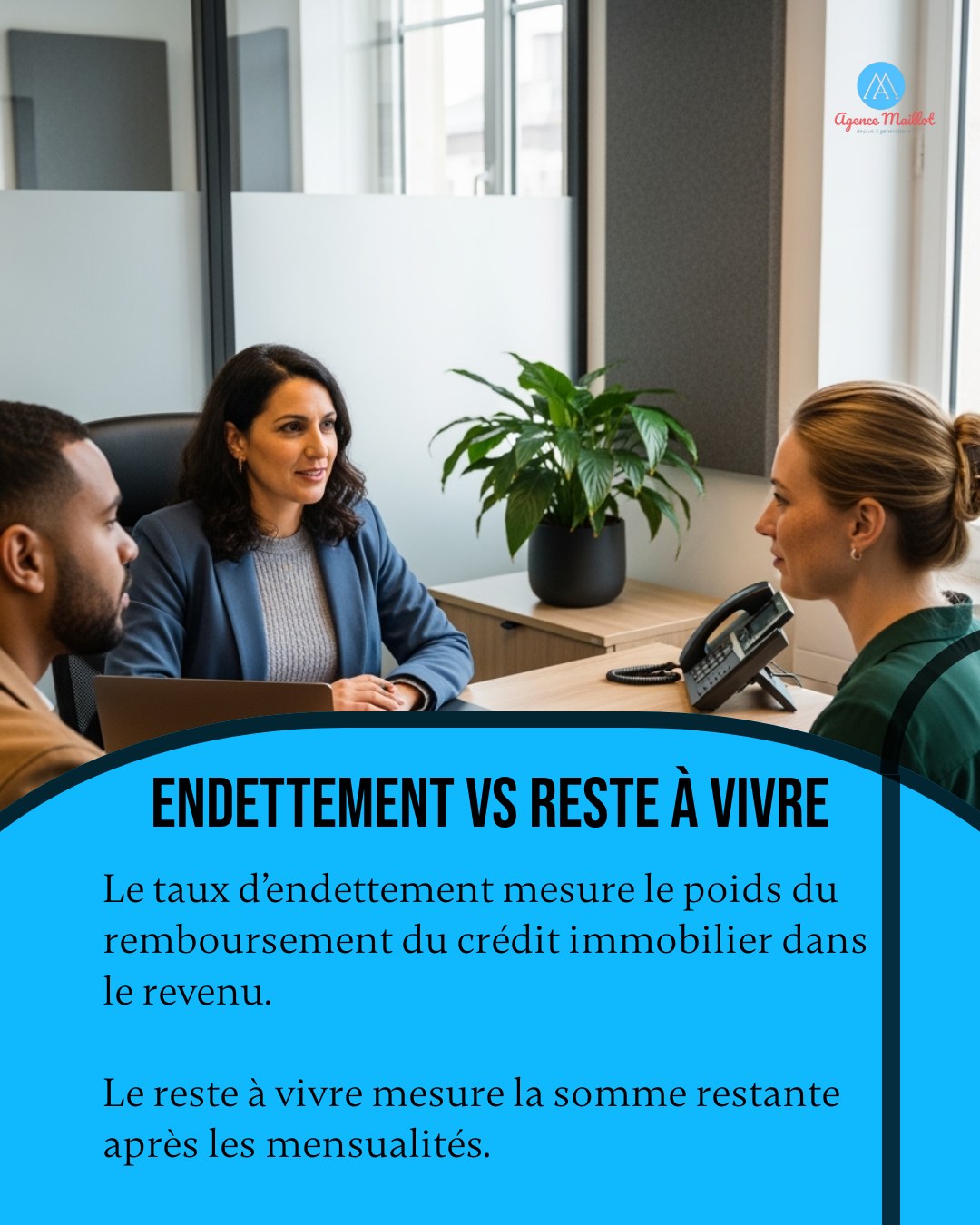 Faut-il opposer endettement et reste à vivre ? Non. ❌
Le taux d’endettement sert de filtre rapide.
Le reste à vivre permet d’aller plus loin.
Il mesure ce qu’il reste réellement au foyer après paiement de la mensualité. Et c’est souvent là que deux dossiers apparemment similaires deviennent très différents. 🔎
Tant que la règle des 35 % reste la référence, le bon réflexe consiste à préparer les deux lectures : taux d’endettement maîtrisé, mais aussi budget quotidien cohérent.
Charges récurrentes, transport, énergie, garde d’enfants, pensions… chaque dépense fixe compte. 🧾
#CreditImmobilier #Financement #Courtier
#agencemaillot