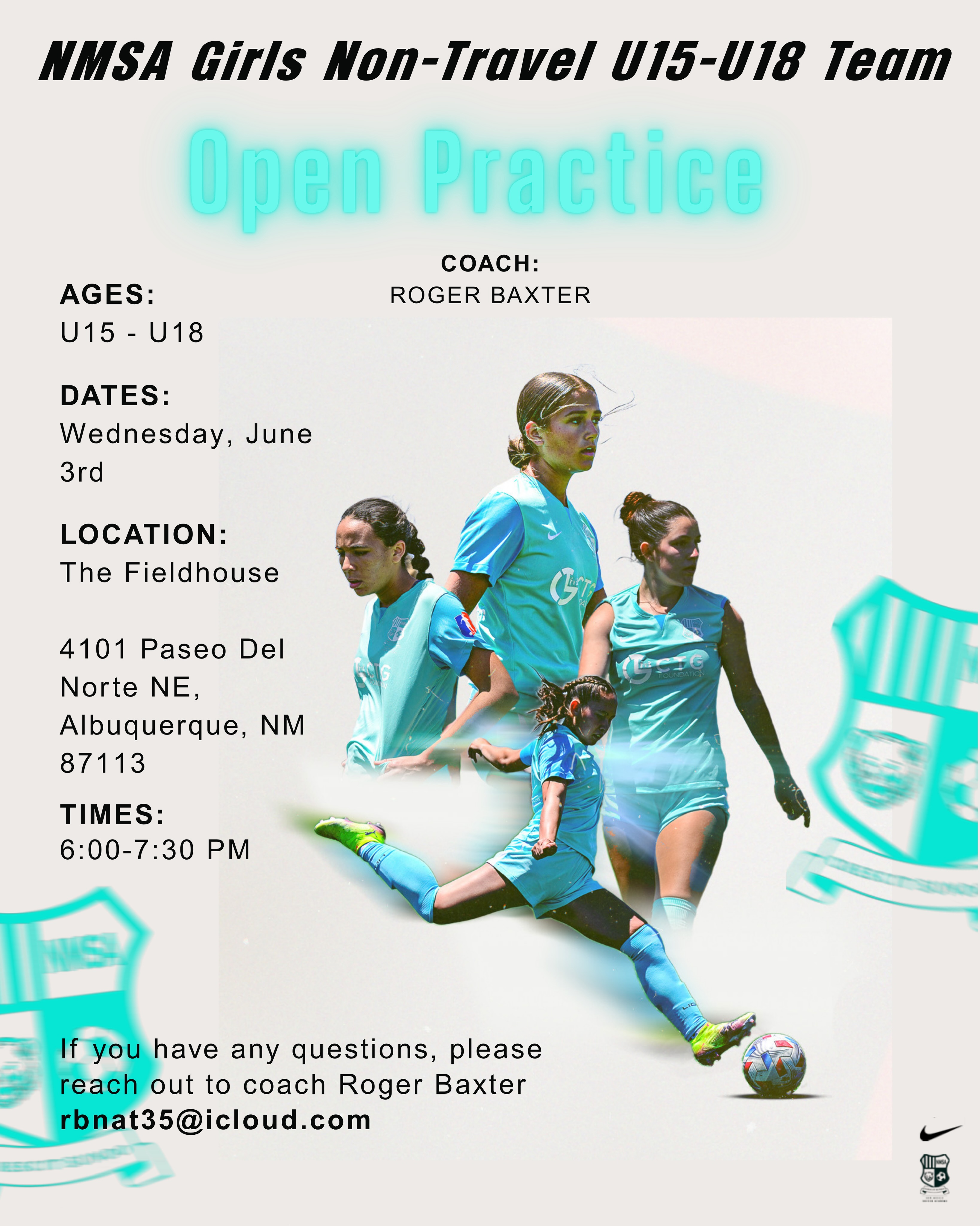 Join coach Roger Baxter this upcoming Wednesday for his open practice!