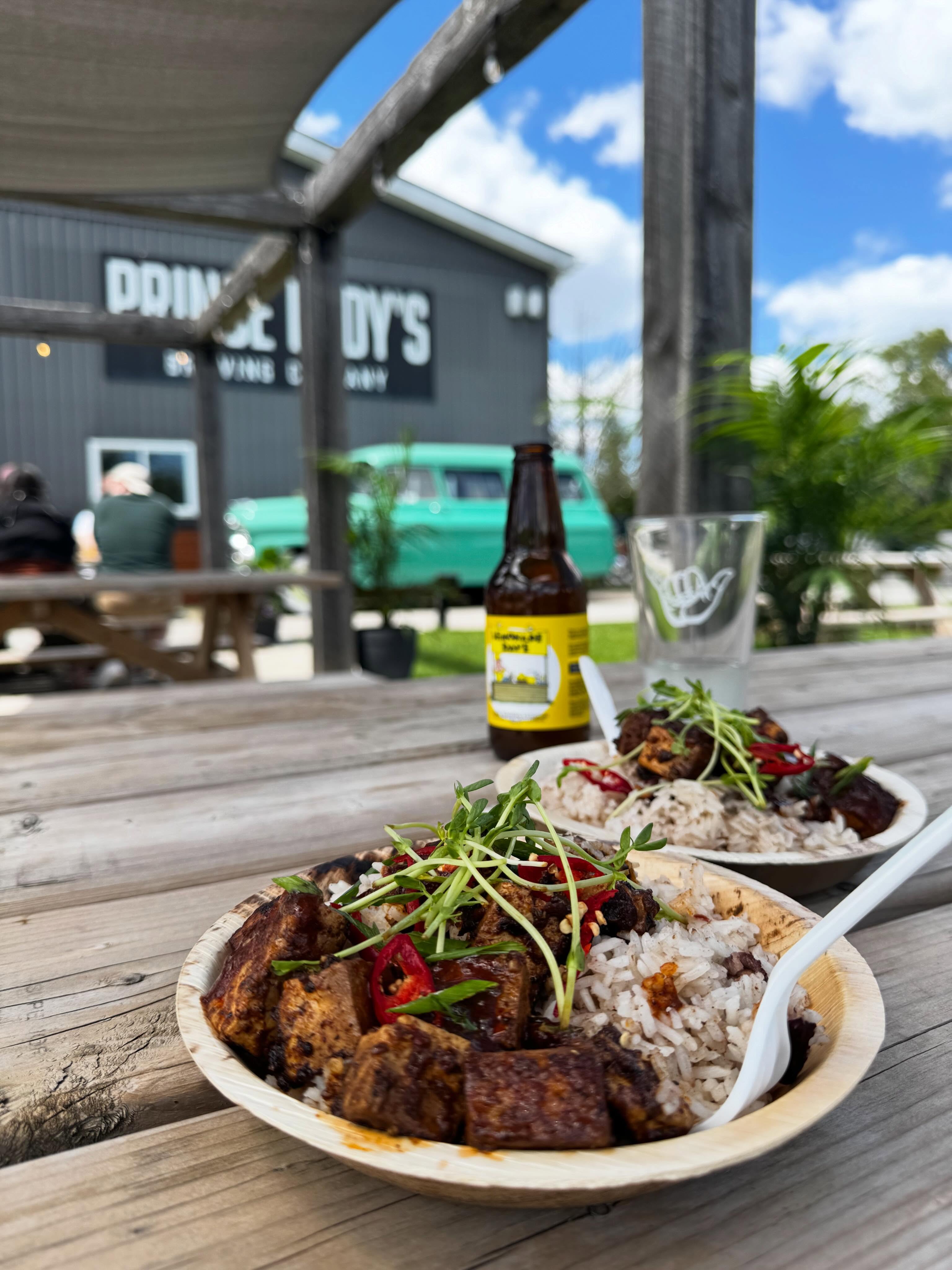 Today’s lunch was brought to us by a life-changing plate of jerk tofu and rice from @orderupcaribbean at @princeeddysbrewing
We came for a beer, stayed for the tofu, and are now seriously questioning all our previous lunch decisions.
The good news? We’ll be back tomorrow for Yoga on Tap. Because apparently the best way to balance out Caribbean comfort food and craft beer is with downward dog.
If you see us wobbling in tree pose, just know we’re still thinking about the jerk tofu. (Want to join for Yoga on Tap? Visit serendipityyoga.ca)