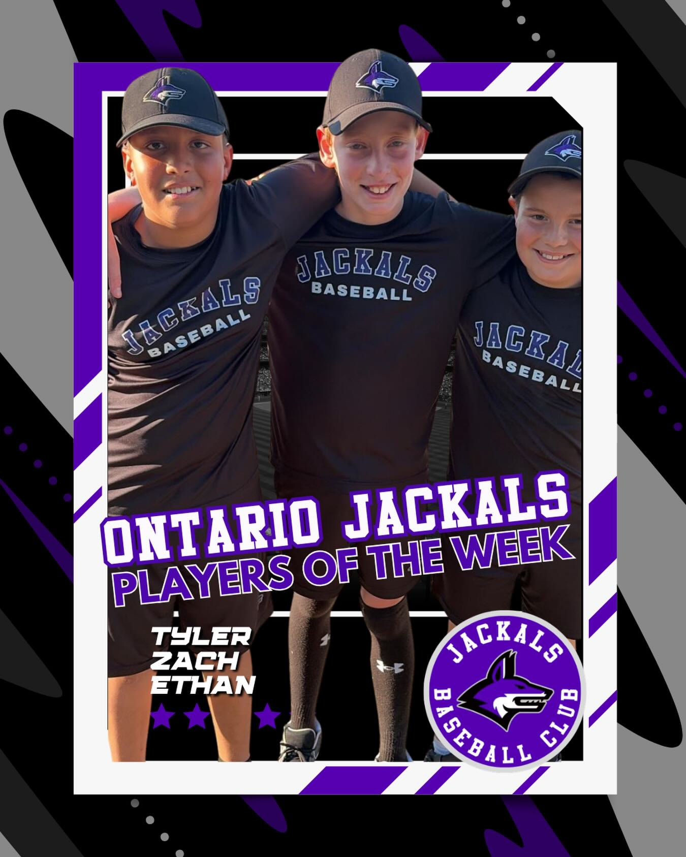 ONTARIO JACKALS – PLAYERS OF THE WEEK 🐺
At the Ontario Jackals, our Player of the Week program is about more than stats and highlights.
It’s about:
🔥 Showing up with effort
🧠 Growing your skills and mindset
🏆 Pushing yourself and your teammates
🤝 Competing the right way
📈 Becoming better than you were last week
Every player is challenged to bring their best in a positive training environment that promotes self-growth, healthy competition, and teamwork.
This isn’t just about who shines the brightest — it’s about who raises the standard for everyone.
🏆 Congratulations to Tyler, Zach and Ethan of our 10 U team!!
Let’s keep setting the bar higher. 💪🐺
#OntarioJackals #PlayerOfTheWeek #EarnIt #TeamCulture #GrowthMindset