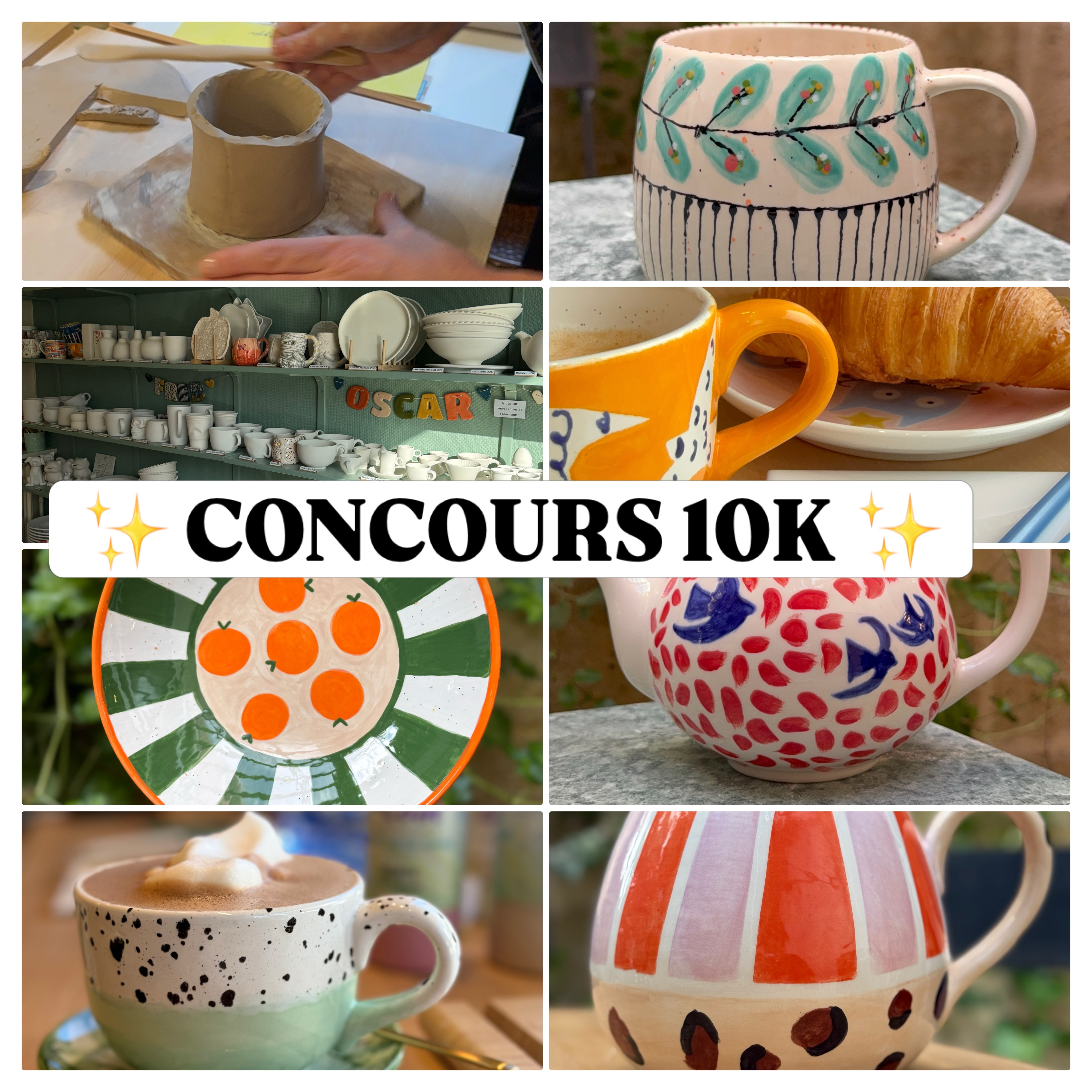 10 000 abonnés ! 🎉
Il y a quelques jours, nous avons franchi le cap des 10 000 abonnés 😁
Merci à toutes et à tous d’avoir suivi cette aventure et d’avoir contribué à faire grandir cette communauté au fil des années.
Pour célébrer cette belle étape, voici un concours !
Á gagner : un atelier peinture sur céramique pour 1 personne (valeur €30) chez Planète Céramique 🎨
Pour participer, c’est simple :
✅ Abonne-toi à notre compte
❤️ Like cette publication
👇 Tague 2 ami(e)s qui adoreraient ça
• Le tirage au sort aura lieu le 3 juin— bonne chance à tous ! 🍀
• Gagnant(e) annoncé(e) en story le 3 juin 🎉
#poteriebordeaux #atelierceramique #bordeaux #ceramiquebordeaux