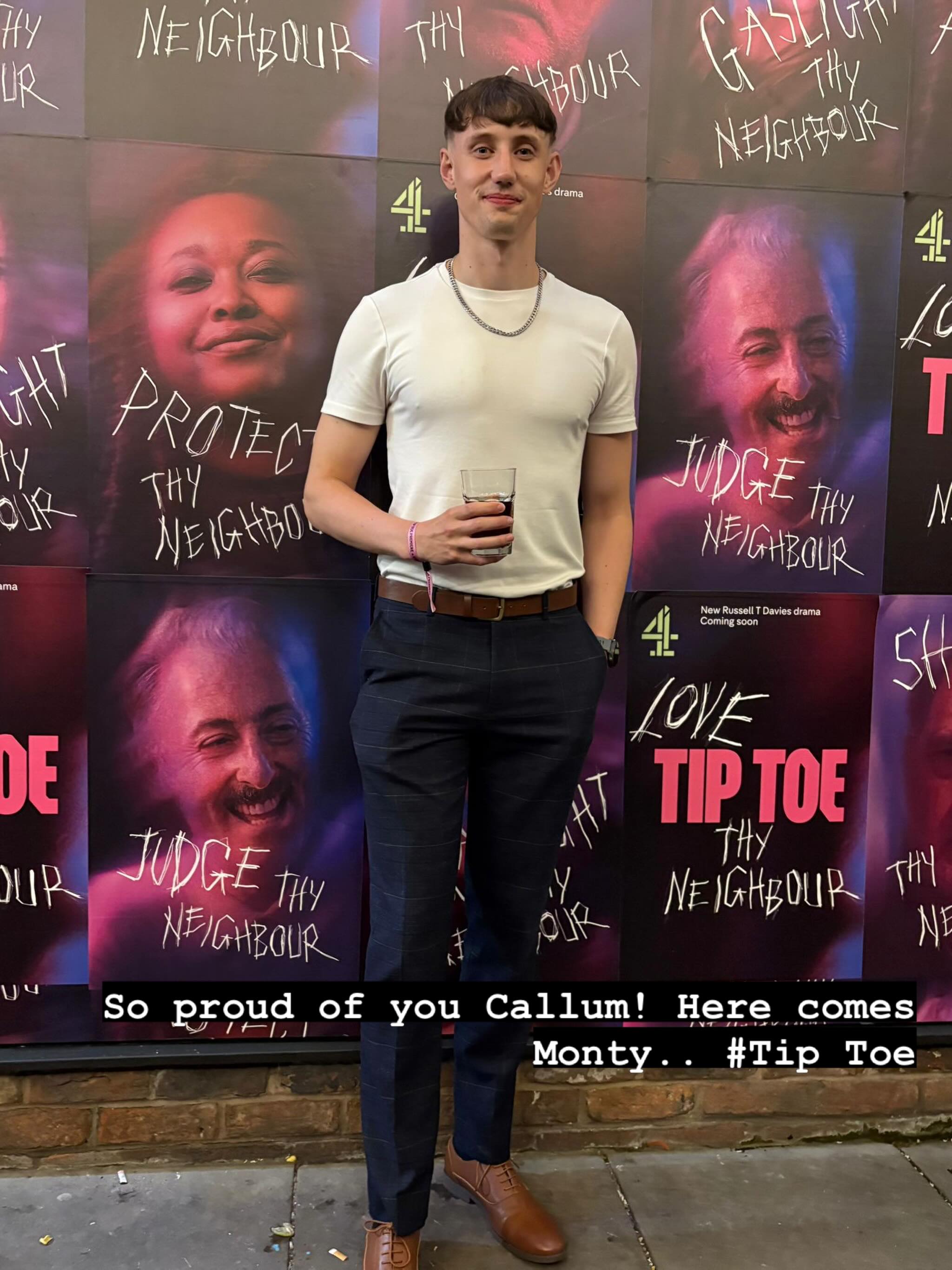 Hurrah to #CallumBurbidge! Here is all 6’5 of him at the #TipToe Manchester launch & party! Show starts Sunday 9pm @channel4 look out for #Monty @quaystreetproductions @russelltdavies63 is a genius