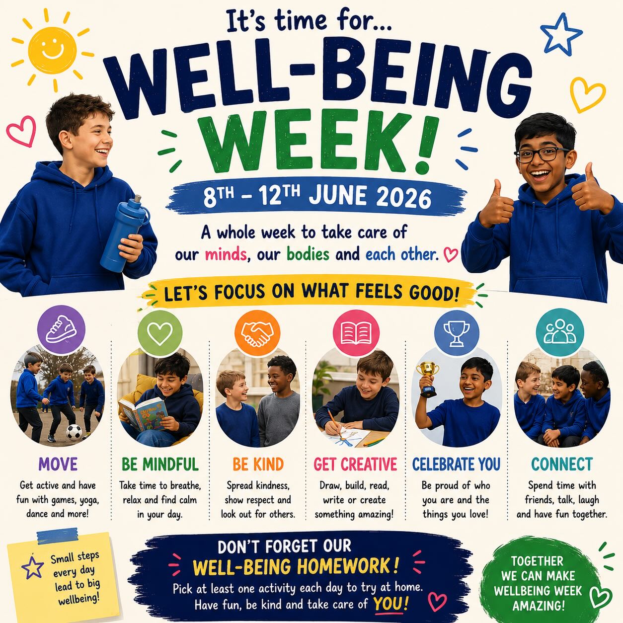 Next week is Wellbeing Week!! We will have a range of activities that aim to support our physical and mental wellbeing. There will be no need for pencils for homework next week as it is all wellbeing focused! #wellbeingweek #árndíchealligcónaí