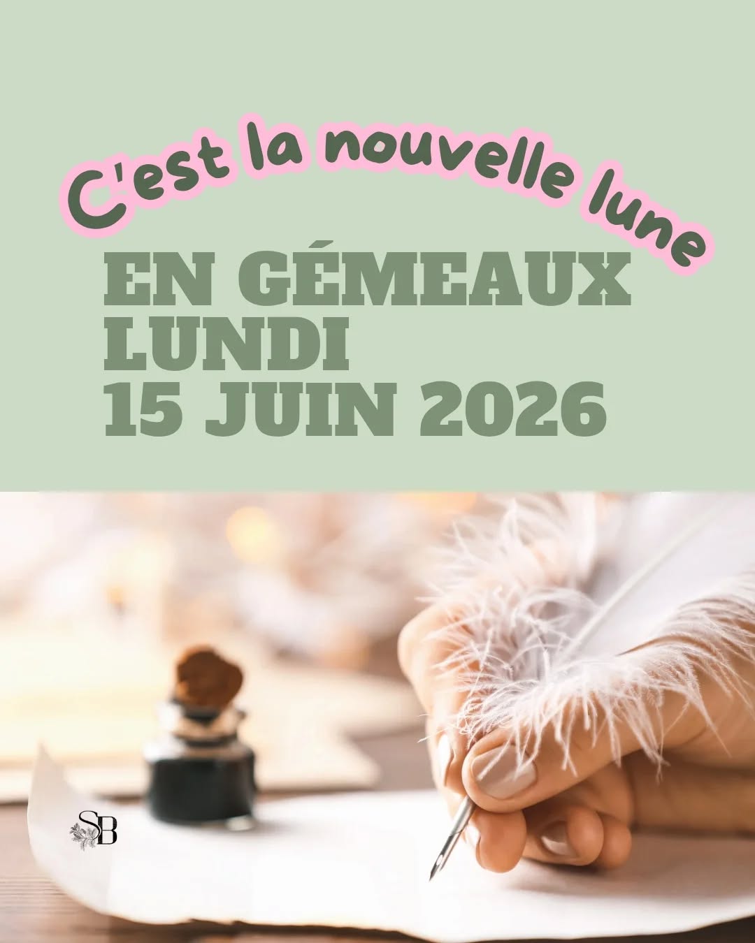 Nouvelle Lune en Gémeaux: 15 juin
Un espace vide s'ouvre ce jour-là.
Pas un manque, une invitation.
En Gémeaux, cette nouvelle lune touche la façon dont tu communiques, dont tu te relies aux autres… et surtout, dont tu te parles à toi-même.
Et en ce mois de juin, elle résonne avec le péricarde, cette membrane énergétique qui protège ton cœur.
Tu peux observer : où est-ce que tu te protèges encore un peu trop fort ? Où est-ce que tu t'es laissée traverser sans vraiment le choisir ?
Ce n'est pas une critique. C'est une invitation à te demander si tes frontières énergétiques sont vraiment les tiennes.
Ce jour-là, pose-toi une intention simple.
Pas une liste. Une seule phrase. Une direction.
Et si tu veux recevoir un soin pour traverser cette nouvelle lune plus en profondeur, le soin-méditation de Nouvelle Lune est disponible à distance, depuis chez toi, pour 25 CHF.
👉 Lien en bio pour t'inscrire, ou envoie-moi un message.
Avec le cœur 💚
Mireille
#nouvellelune #nouvelleluneengémeaux #soinsénergétiques #péricarde #chakras
rituellunaire lesentierdubonheur
alignement énergieducœur
intentionlunaire gémeaux
cyclelunaire
