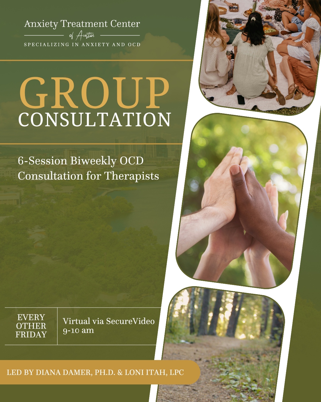 Join the "OCD & Anxiety Consultation Group for Therapists," designed for clinicians treating OCD, anxiety disorders, and related concerns.
Co-led by Dr. Diana Damer, Ph.D., Founder of Anxiety Treatment Center of Austin, and Loni Itah, LPC, Founder of Resilience Room Counseling, this small, expert-led group offers a steady, supportive space to bring active cases, clinical questions, treatment-planning dilemmas, and moments where you feel unsure what to do next.
๐ Every other Friday
๐ 9-10AM
๐ Virtual via SecureVideo
๐ Dates: 6/12, 6/26, 7/10, 7/24, 8/7, & 8/21
The group will include discussion of ERP, ACT, I-CBT, inhibitory learning principles, values-based exposure, motivation, accommodation, reassurance-seeking, avoidance, and common stuck points in OCD and anxiety treatment.
Learn more and register ๐ www.anxietyaustin.com/ocd-anxiety-consultation-group-for-therapists
#AnxietyRelief #AnxietySupport #AnxietyRecovery #OCDRelief #OCDAwareness #OCDRecovery #OCDTreatment #TherapyForOCD #EndTheStigma #MentalHealthAwareness #CopingWithAnxiety #MentalWellnessJourney