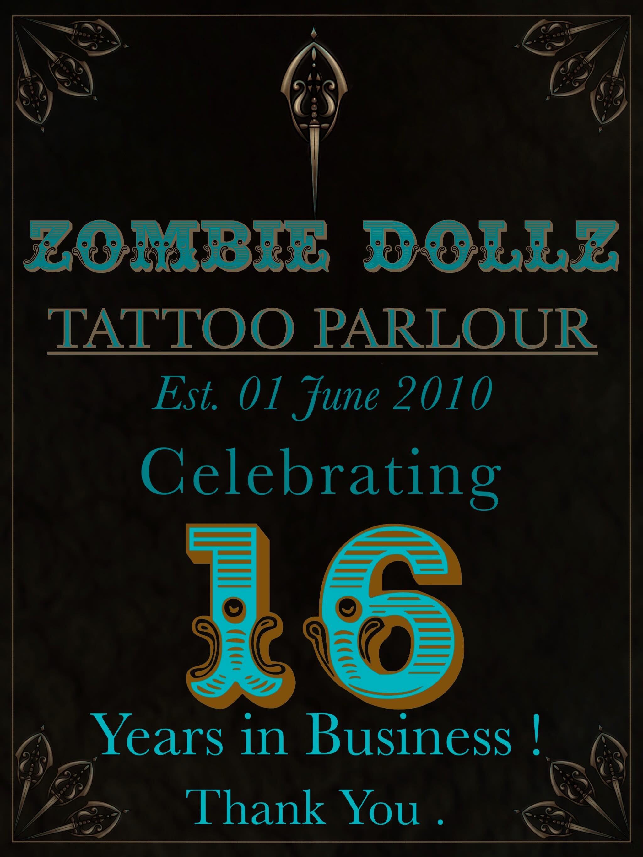 This weekend my Studio 16 years in business . Thank you !
#sweet16
#anniversary
#16yearsinbusiness
#donegal
#zombiedollztattooparlour
