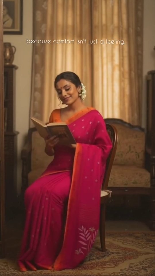 A good book, a quiet corner, and the gentle embrace of a Jamdani saree.
Because comfort isn't just a feeling—it's a way of living. Handwoven threads, timeless artistry, and moments that ask nothing more than your presence.
( jamdani saree, Indian textiles, mindfulliving, slowmoments, handloom sarees)
#sareediaries #handloomindia #slowfashion #timelessstyle #jamdani