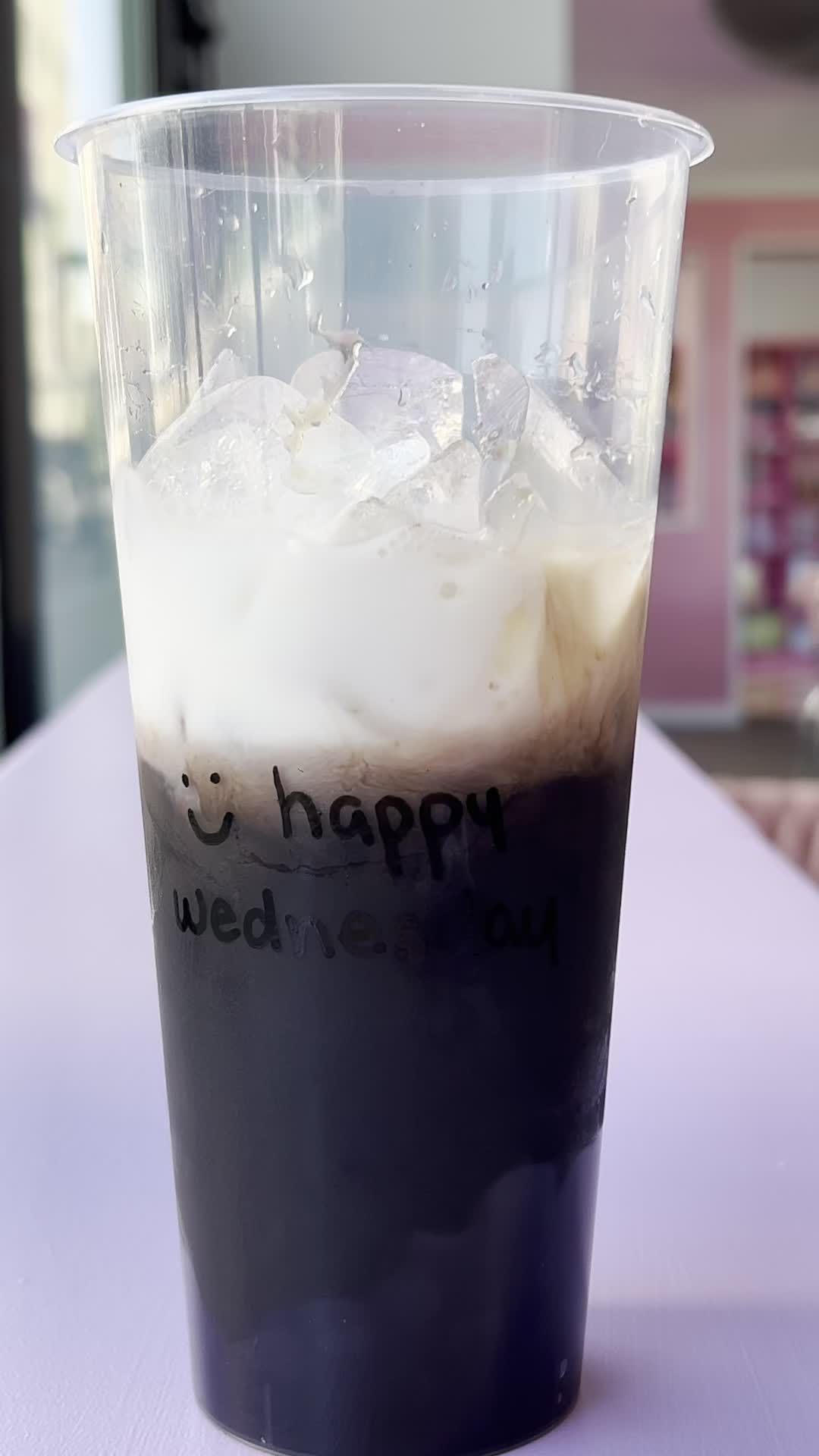 WE’RE HALFWAY THERE! Stop by to enjoy a drink and treats to celebrate Hump Day🥳🧋