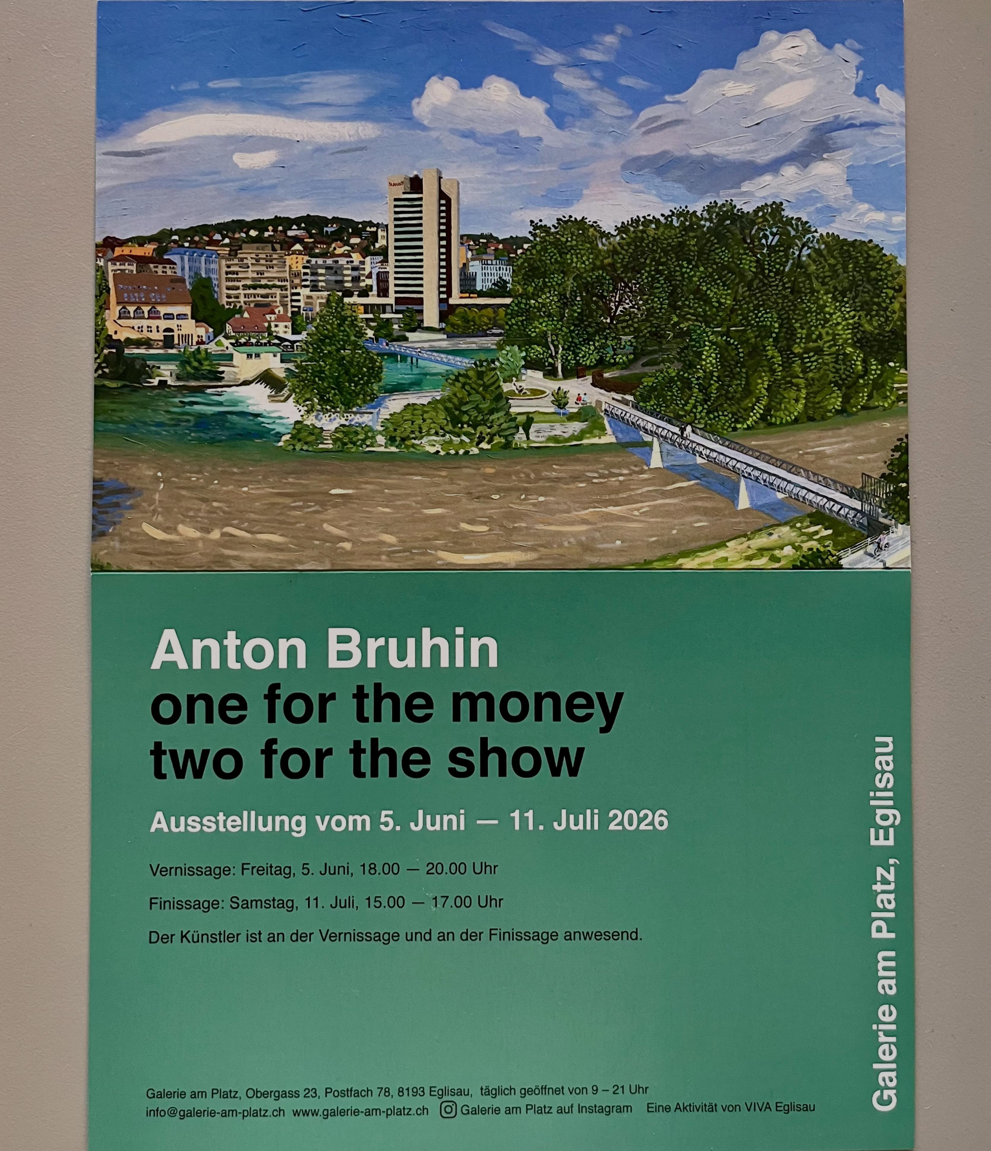 #galerieamplatz galerie #eglisau #vivaeglisau kultureglisau züriunterland kultur kunst art #contenporaryart kunstausstellung malerei next exhibition #antonbruhin @antonbruhin
one for the money two for the show