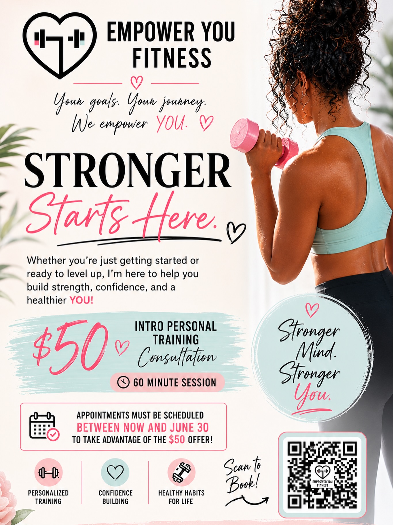 Summer Starts June 21! Let’s kick off summer with a healthier you! June 1 - June 30 all intro sessions for first time clients are $50. #PersonalTrainer #DMV #washingtondc
LIMITED TIME ONLY!
Located in @wellnessonkennedy!