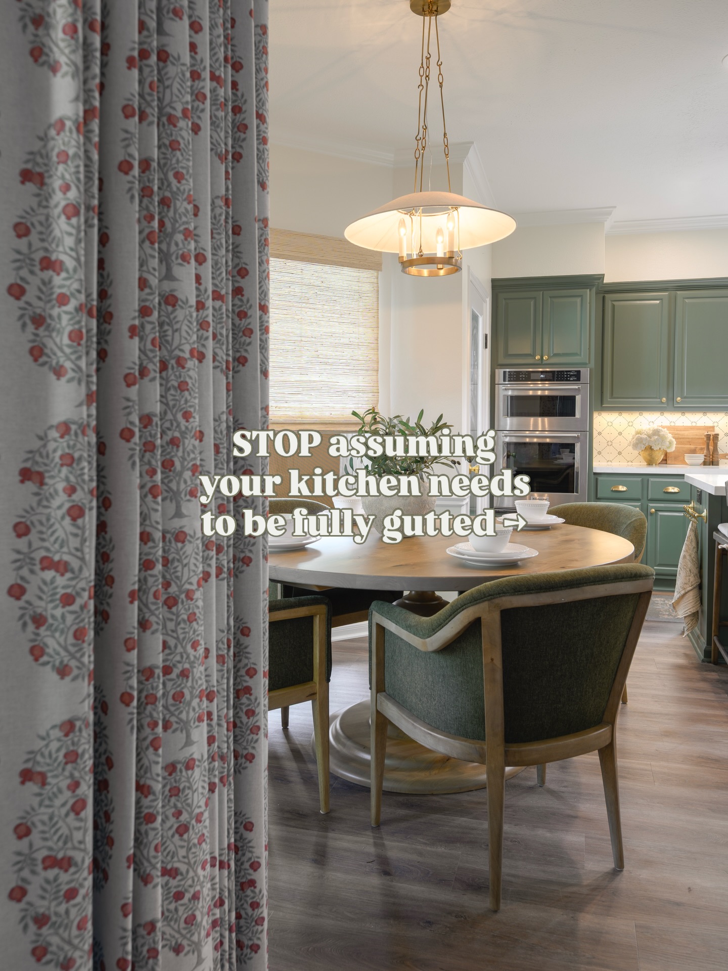 You don’t need a wrecking ball for a brand new kitchen feel. Here’s why👇
In this project, we kept the entire layout exactly as it was and even all of the original cabinetry stayed in place. No demo, no moving walls, no starting from scratch.
And like they say… if it ain’t broke, don’t fix it.😅
Instead, we focused on the shifts that ACTUALLY move the needle: new countertops, fresh paint, updated lighting, and decor throughout. The kind of changes that seem small on their own, but completely change how the space feels when you walk in.
And what we love most about transformations like this is that they don’t just change how a kitchen looks, they change how it FEELS. There’s something really special about taking a space you already live in and making it feel warmer, more full of character, and more like you again.
That’s really the point of this post, so many kitchens don’t actually need to be gutted, they just need to be reimagined. A smarter investment in the details can stretch your budget further and still give you that “new kitchen” moment without the full renovation price tag. 💰
This is your reminder that transformation doesn’t always mean starting over. 🫶
Want to see the rest of the gallery from our Evergreen Estate project? Tap the link in bio or visit here to explore the full project.
🔗https://www.woodsdesignhouse.com/evergreen-estate
Ready to kickstart your next kitchen refresh? We’d love to work with you. Tap the link in bio and visit our “Let’s Get Started” page to begin with Emily.
🔗https://www.woodsdesignhouse.com/letsgetstarted