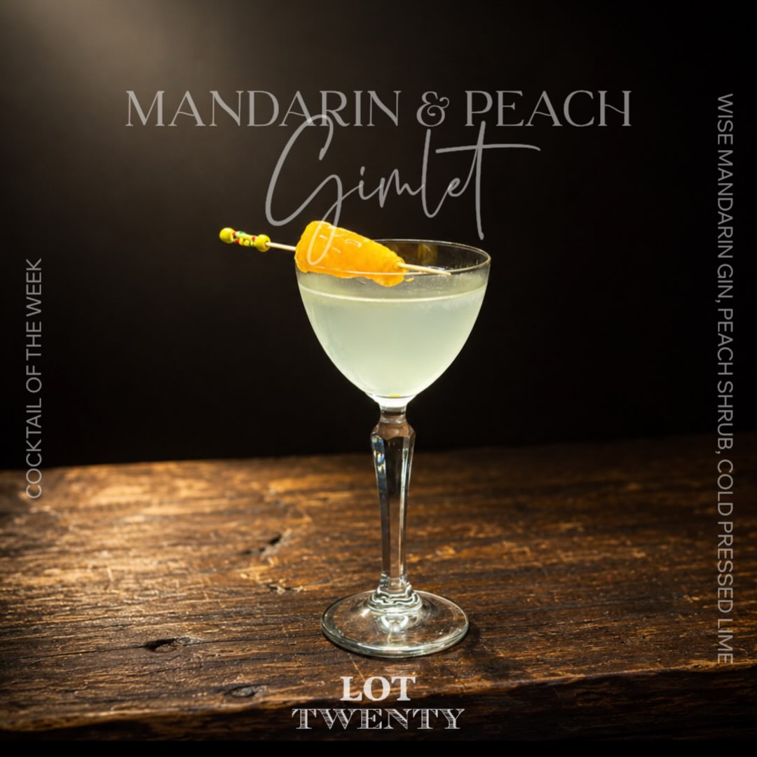 Cocktail of the Week 🍸
*MANDARIN & PEACH GIMLET*
Here’s what’s in it ↓
- Wise Mandarin Gin (lots)
- Peach Shrub
- Cold Pressed Lime
- Garnished with a candied Satsuma
Have you checked out upcoming events yet? Tickets are on sale now for upcoming dates; Cocktail Classes, Reds & Dumplings, Mulled Wine, Spicy Margs & Tacos and more…
Don’t miss out – grab your tickets today! 🎟️ 🎟️
#seeyouintwenty
