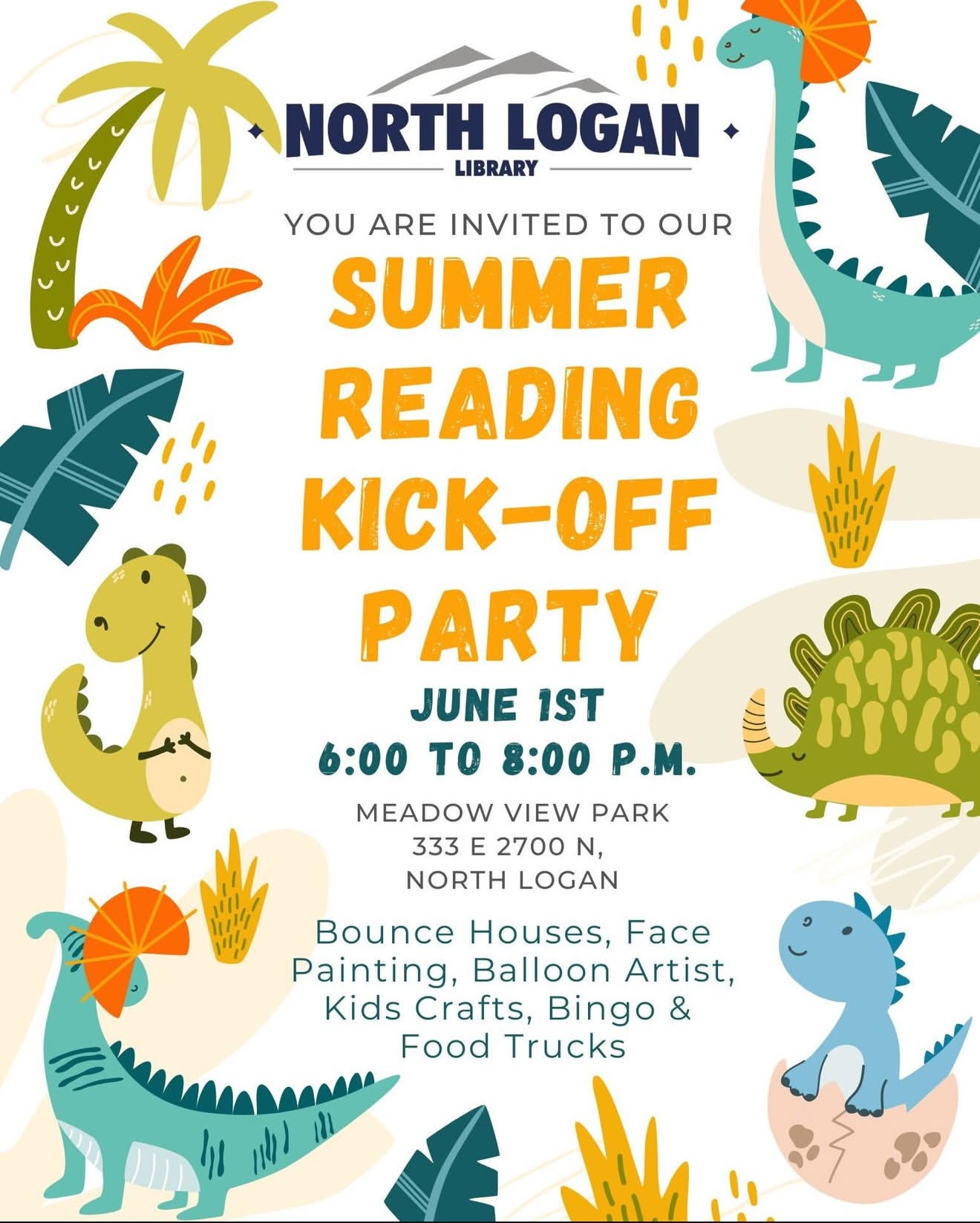 SUMMER READING IS HERE IN NORTH LOGAN!
Join the North Logan Library for its Summer Reading Program and a season full of reading, activities, and community fun for all ages. The library offers programs for children, teens, and adults, along with special events, prizes, and opportunities to stay engaged all summer long.
Seize The Night Records loves supporting local community events and celebrating organizations that bring people together. The North Logan Library continues to provide outstanding educational resources, family programming, and enriching experiences for residents throughout the area.
Whether you’re looking for your next great book, fun activities for the kids, or exciting community events, the North Logan Library has something for everyone this summer.
For current program information, event schedules, registration details, and library resources, visit:
https://www.northloganlibrary.gov
#cachevalleyevents
#northlogan
#summerreading
#northloganlibrary
#communityevents