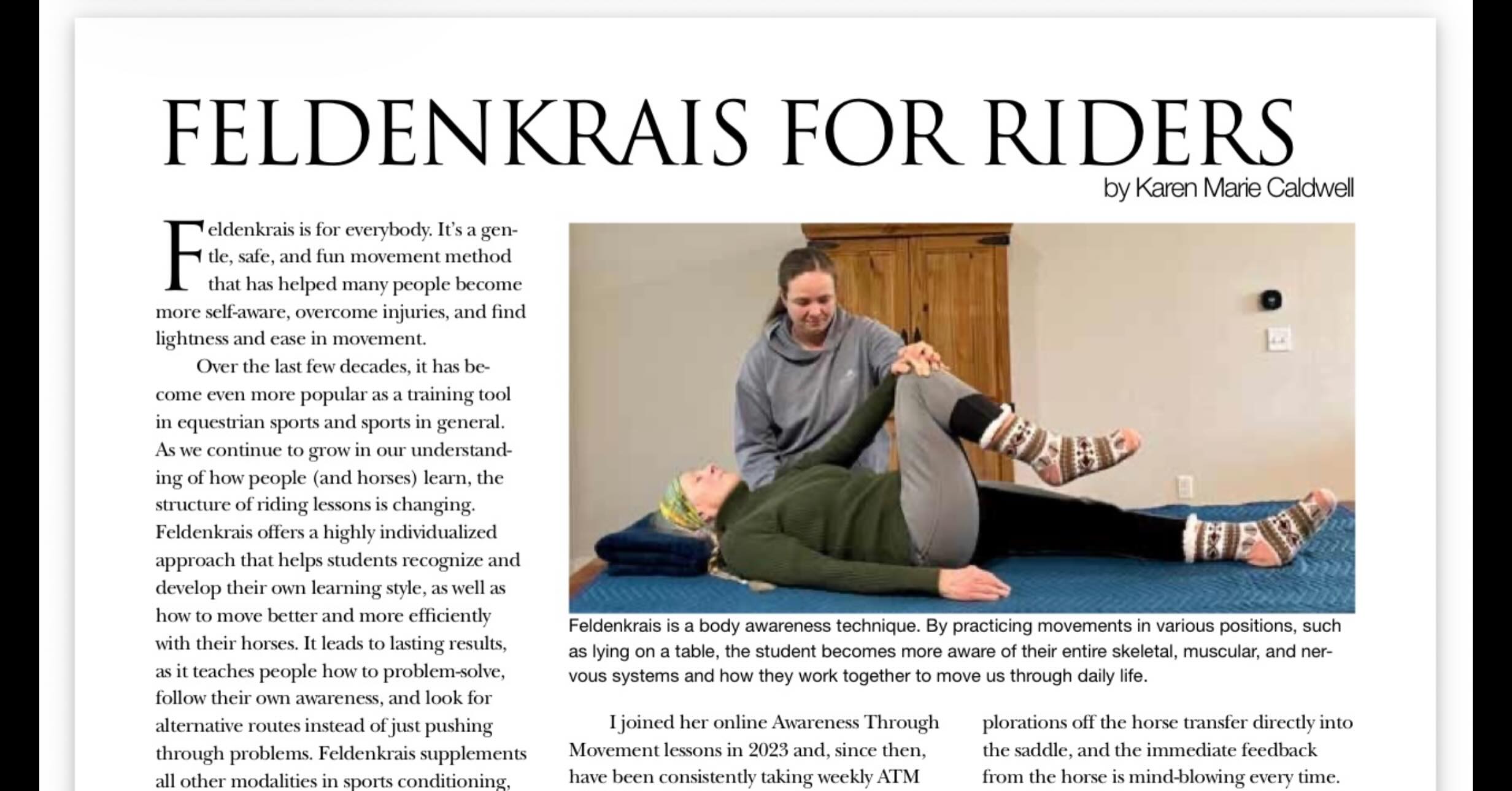 Did you see us in the #usihc Quarterly? If you are interested in learning more about Feldenkrais and how it can help you and your horse move better, and if you’d like to sign up for my next Awareness Through Movement online lesson series, then head on over to www.vinurfarm.com 😃 I’ll see you there. #usihcproud #feldenkraismethod® #awarenessthroughmovement® #onlinelessons
