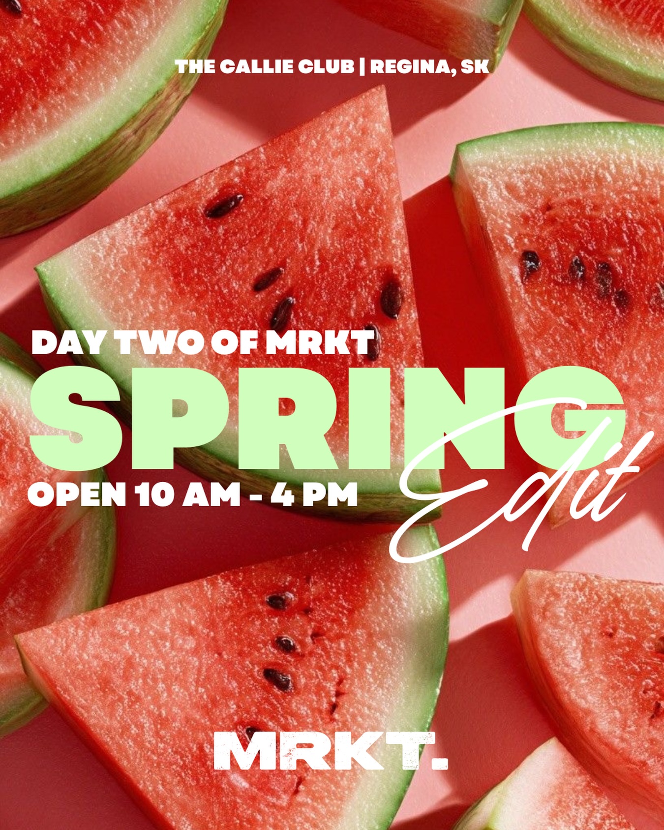 DAY 2 IS HERE!🤩🍉✨
After such an incredible Day 1, we’re ready to do it all again today!
Join us today at The Callie Club and shop 130+ amazing vendors🛍️🤍
The Callie Club
Sunday, May 31 | 10 AM – 4 PM
We can’t wait to see you for one more day of shopping local!