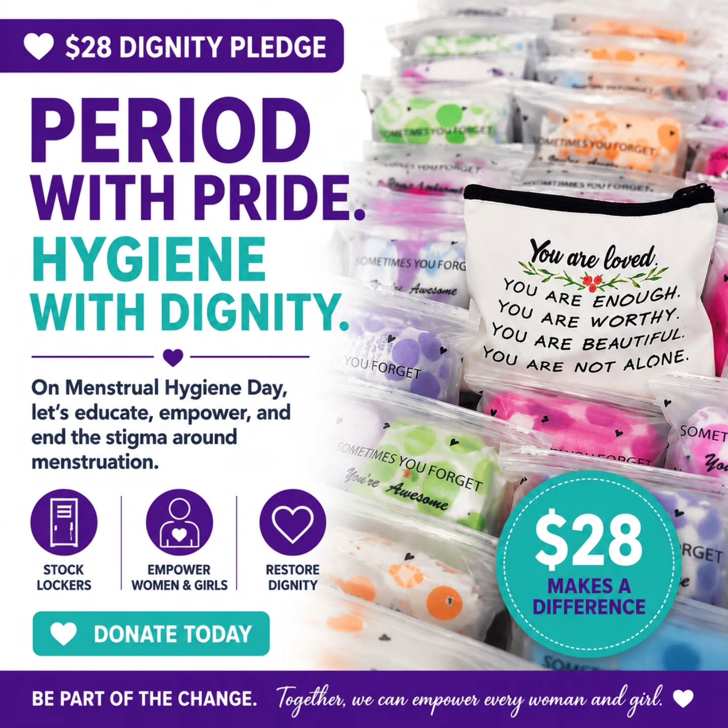 Behind every hygiene locker is someone who deserves dignity, care, and support.
We are committed to helping underserved communities gain access to essential menstrual and hygiene products.
You can help by:
💛 Donating $28 (link in bio)
💛 Sharing this campaign
💛 Following our mission
💛 Talking about period poverty
Together, we can break stigma and expand access.
#MenstrualHygiene #PeriodPovertyAwareness #HoustonNonprofit #InspiringWomenToday
#Austinnonprofit