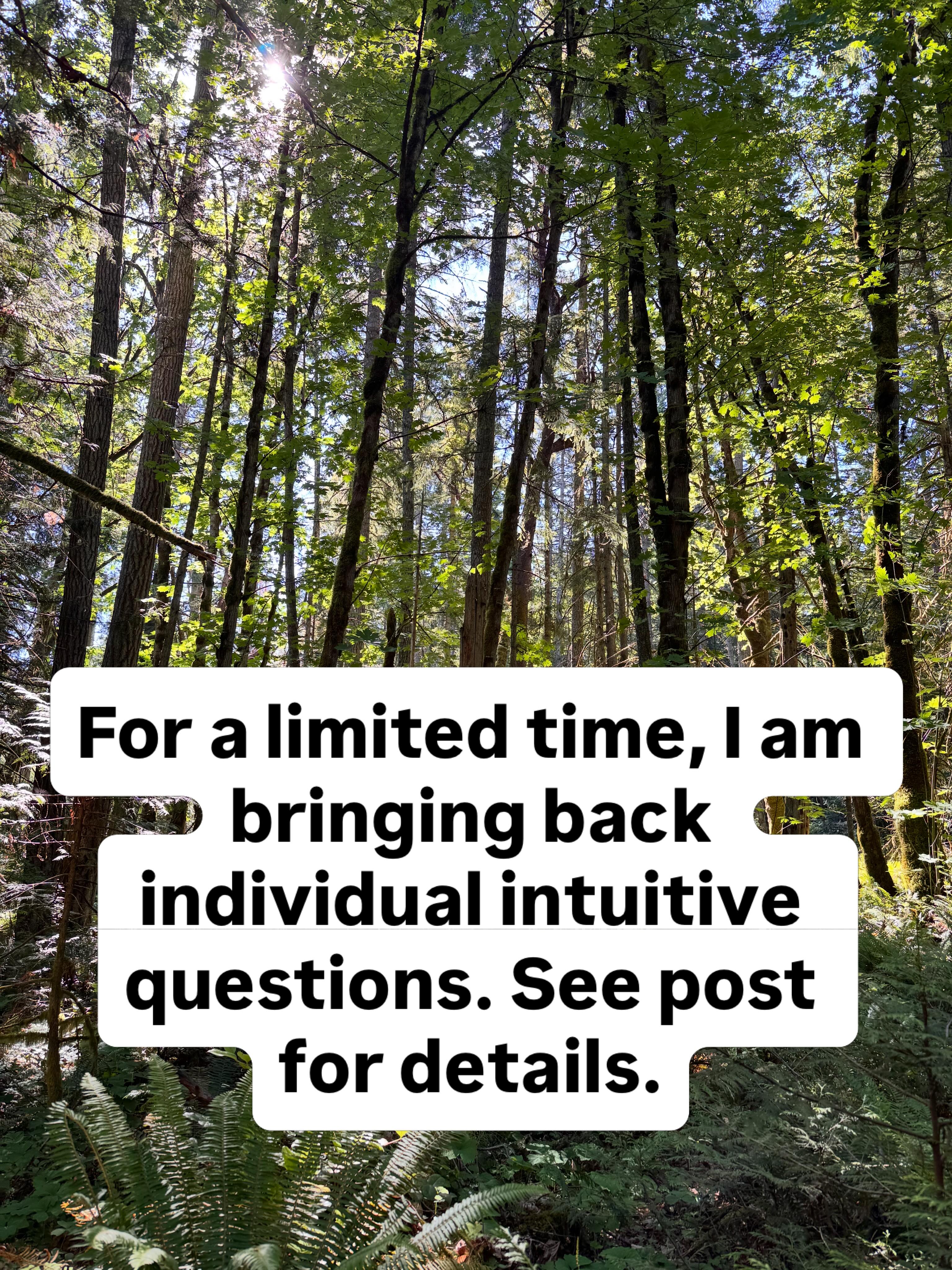 For a limited time, I am going to bring back individual questions!!!
Please read the entire post before responding. And please make sure you are following my page so that you see the message quickly.
Here is your opportunity to ask personal questions I don’t normally answer in videos, as they require me to tune in to each person. There is a fee of $50 per question prior to the question being answered. You will ask the question through private messenger and will get a messaged response, not in person. You must also send a picture of your face showing your eyes, with the question. This makes it easier and faster for me to tune in to you individually. Try to avoid yes or no questions, and focus more on soul counseling questions. The fee will be paid via etransfer or PayPal or etransfer beforehand to westcoastmedium1@gmail.com. Comment below if you would like to ask a question. I will try to make my way through the comments. Please do not send the money until you receive a response from me saying I can answer your question. I may have too many at the time or feel it’s not something I can answer. I am hoping this is something I can offer through the summer as I won’t be able to set aside as much time to work as I usually do. I’m hoping to answer a few questions every few days to still provide connection and bring joy to my soul.❤️❤️❤️
If someone messages you about these questions and they do not have the verified blue checkmark next to their name, it is not me. The scammers tend to message people right after I post something like this and try to make you pay them.