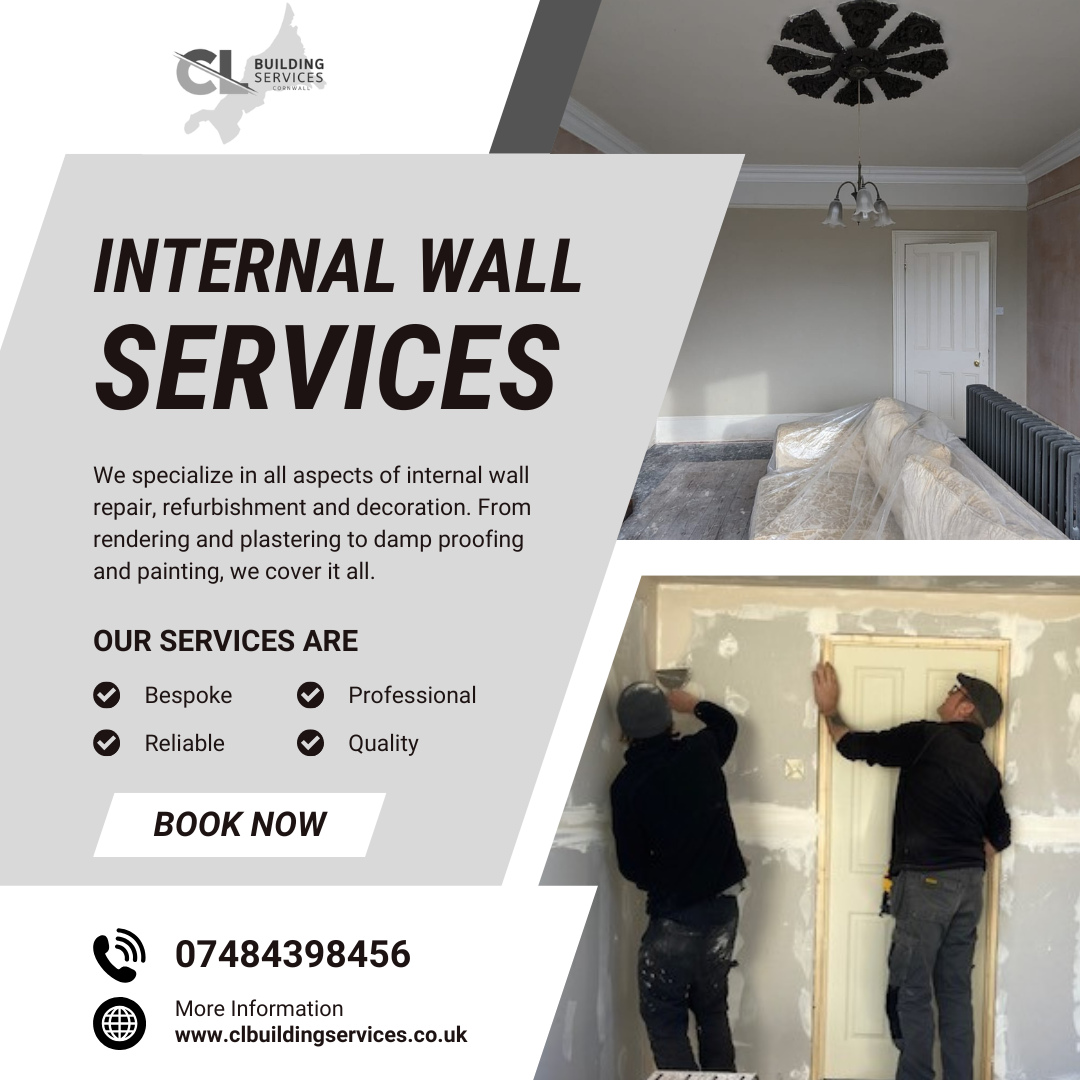 Cracks, damaged plaster, blown walls, water damage and more — whatever your internal wall repair needs, we deliver smooth, professional results ready for decorating. 🏠✨
