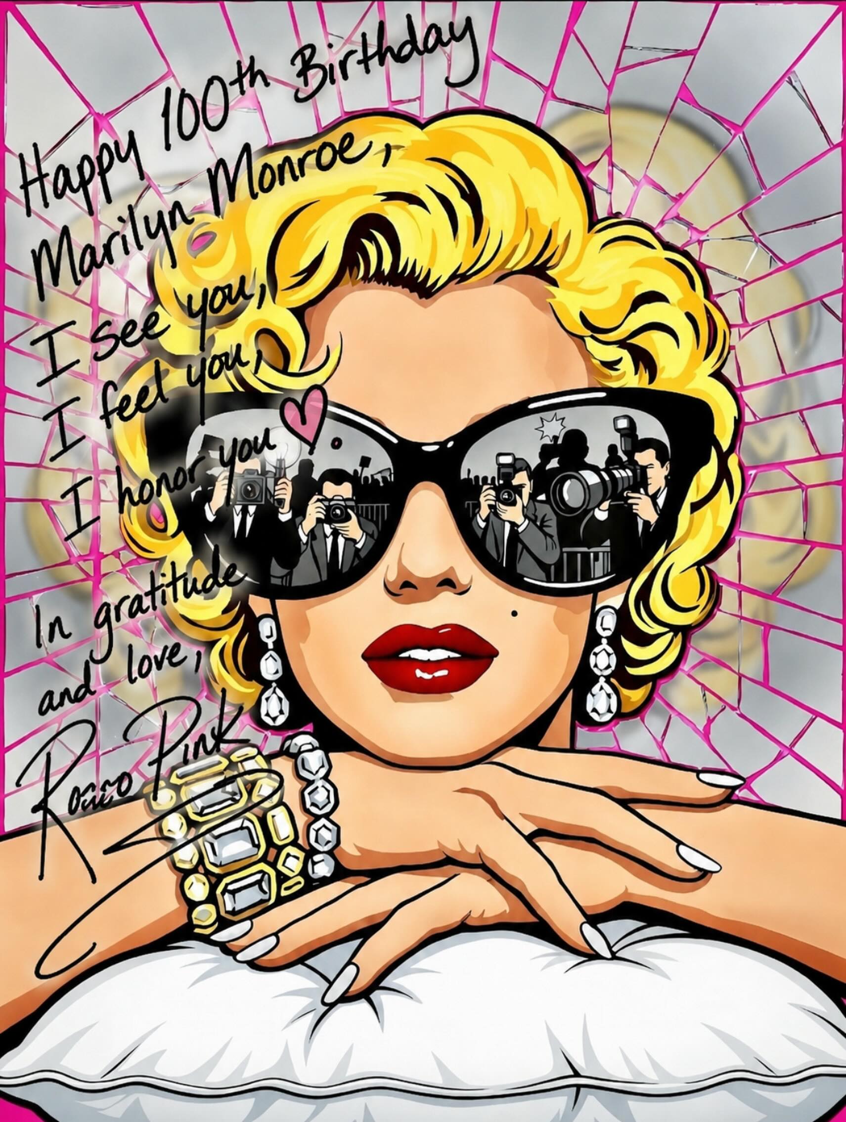Happy 100th Birthday, Marilyn.
Today, the world celebrates 100 years of Marilyn Monroe, and I find myself reflecting on why she has stayed with me for so much of my life.
This piece, THE FRACTURE, is my tribute not to the icon the world worshipped, but to the woman behind the image.
As a child, I was captivated by Marilyn’s glamour, beauty, and magnetism. But as I grew older, I realized what truly connected me to her wasn’t the perfection—it was the pain. The loneliness hidden beneath the spotlight. The distance between who she was and who the world demanded she be.
The shattered mirror behind her is the heart of this work.
It represents the moment the illusion breaks. The moment we understand that beauty, fame, success, validation, and desire can never heal the wounds we carry inside. Every crack reveals a deeper truth: that behind the reflection stood Norma Jeane—a little girl searching for love, belonging, and worthiness.
Years ago, while in treatment in Los Angeles, I unexpectedly found myself staying in the very room where Marilyn had once stayed. In that moment, she stopped being a legend and became profoundly human. I saw not a star, but someone carrying heartbreak beneath an image the world adored.
And in many ways, I saw myself.
Maybe that’s why Marilyn has never left me.
Not because she was perfect.
Not because she was beautiful.
But because she reminds us that we all carry fractures, and that our greatest strength is not found in hiding them, but in embracing them.
Happy 100th Birthday, Marilyn. The world fell in love with the reflection, but today I honor the woman behind the glass.
#MarilynMonroe100 #TheFracture #TheRoccoPink #PopArtContemporary #NormaJeane