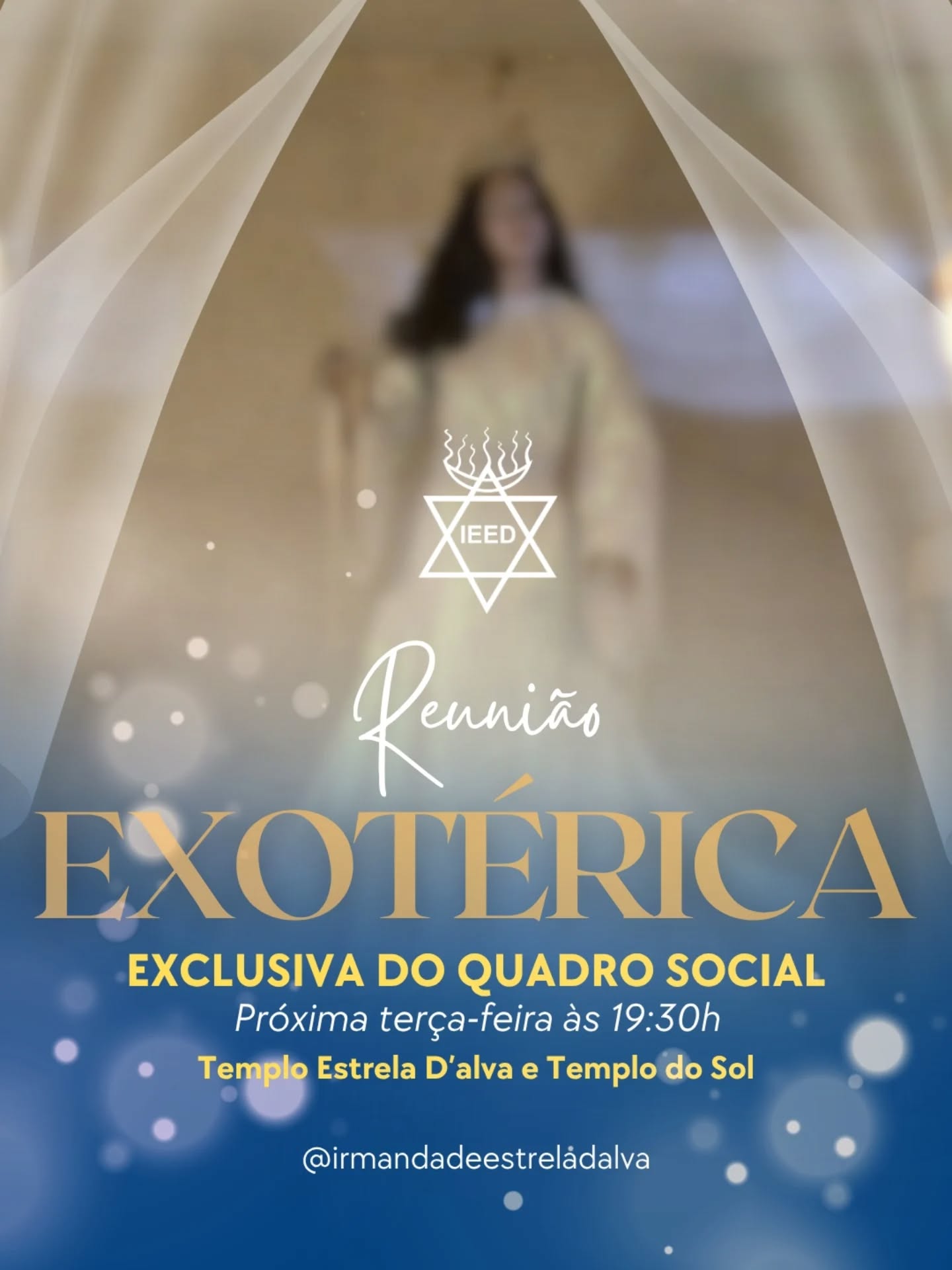 Amanhã dia 2 de junho teremos a Reunião Exotérica Exclusiva do Quadro Social às 19:30.