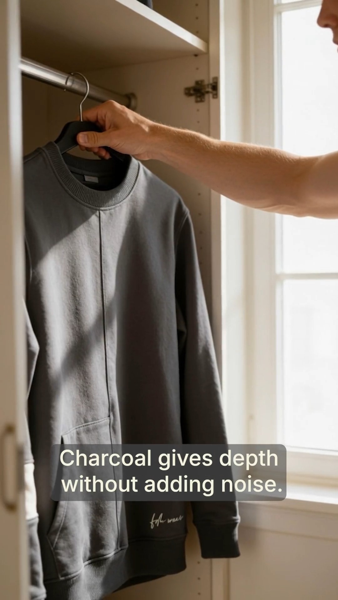 Not every day needs the most exciting outfit. A charcoal long sleeve brings soft neutral depth—grounding without noise—so your system can settle instead of chase stimulation.
DM or comment QUIET — we'll take it from there 🌿
FDH WEAR • LESS NOISE. MORE PRESENCE
#MindfulDressing #WearableRegulation #LowStimStyle #SlowLivingWardrobe #QuietCapsule