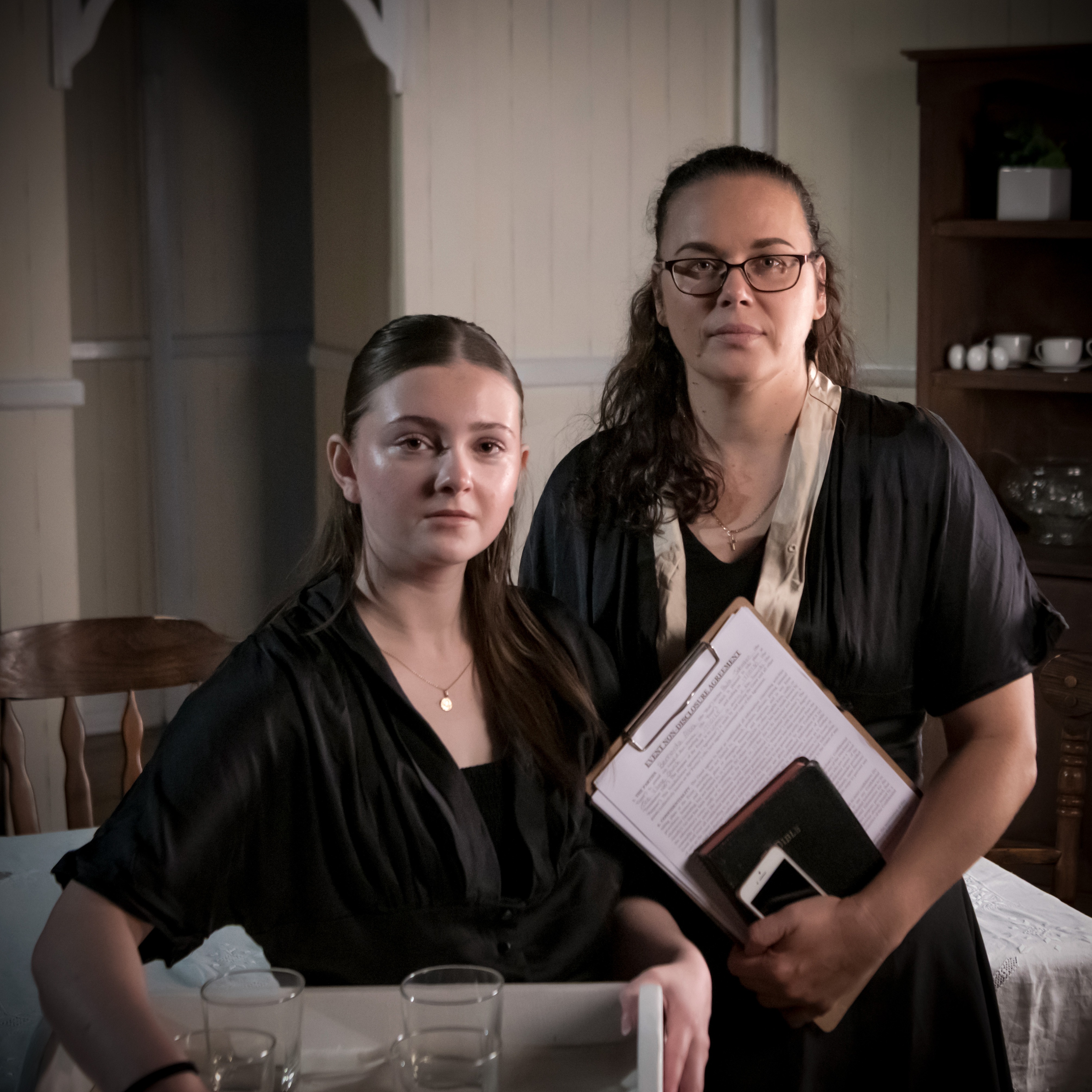 OPENING WEEK ALMOST SOLD OUT!
Introducing the House Staff - Rebekah (Aiva Tyrie) and Ruth (Shannon Jensen)
Don't miss THE HOUSE OF BERNARDA ALBA
www.theatreinq.com
🗓️June 3-13
⏰Wed - Sat 7pm / Sun 7th at 3pm
📍The ClubHouse Theatre
(Recommended for Ages 15+)
Contains Mature Themes, Strong Language and Sexual References.
Check out the Content Guide here. https://www.theatreinq.com/productioncontentguide
Photo by Chrissy Maguire
The House of Bernarda Alba by Federico Garcia Lorca (Adapted by Terri Brabon for TheatreiNQ)
TheatreiNQ is proudly supported by the Queensland Government through Arts Queensland and the Townsville City Council through the Community Grants Program
@townsvillecouncil
@artsqueensland