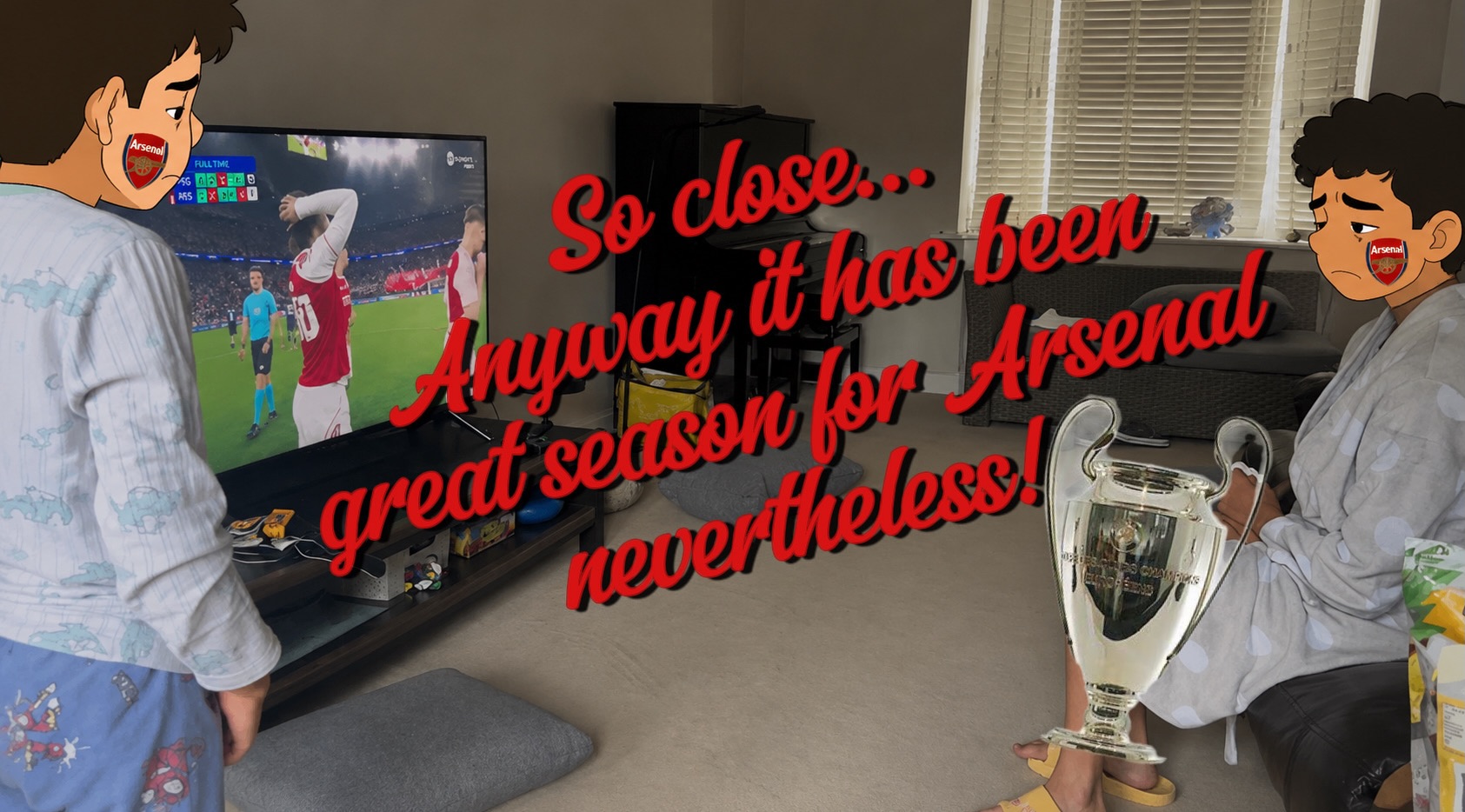 An exciting football weekend with Arsenal just missing out the Champions League title by losing to PSG after wrapping up their Premier League title. A little disappointment to my older son who is an Arsenal fan but they had a remarkable season nevertheless!
#arsenał #championsleague #football #familytime #eyedoctorchng