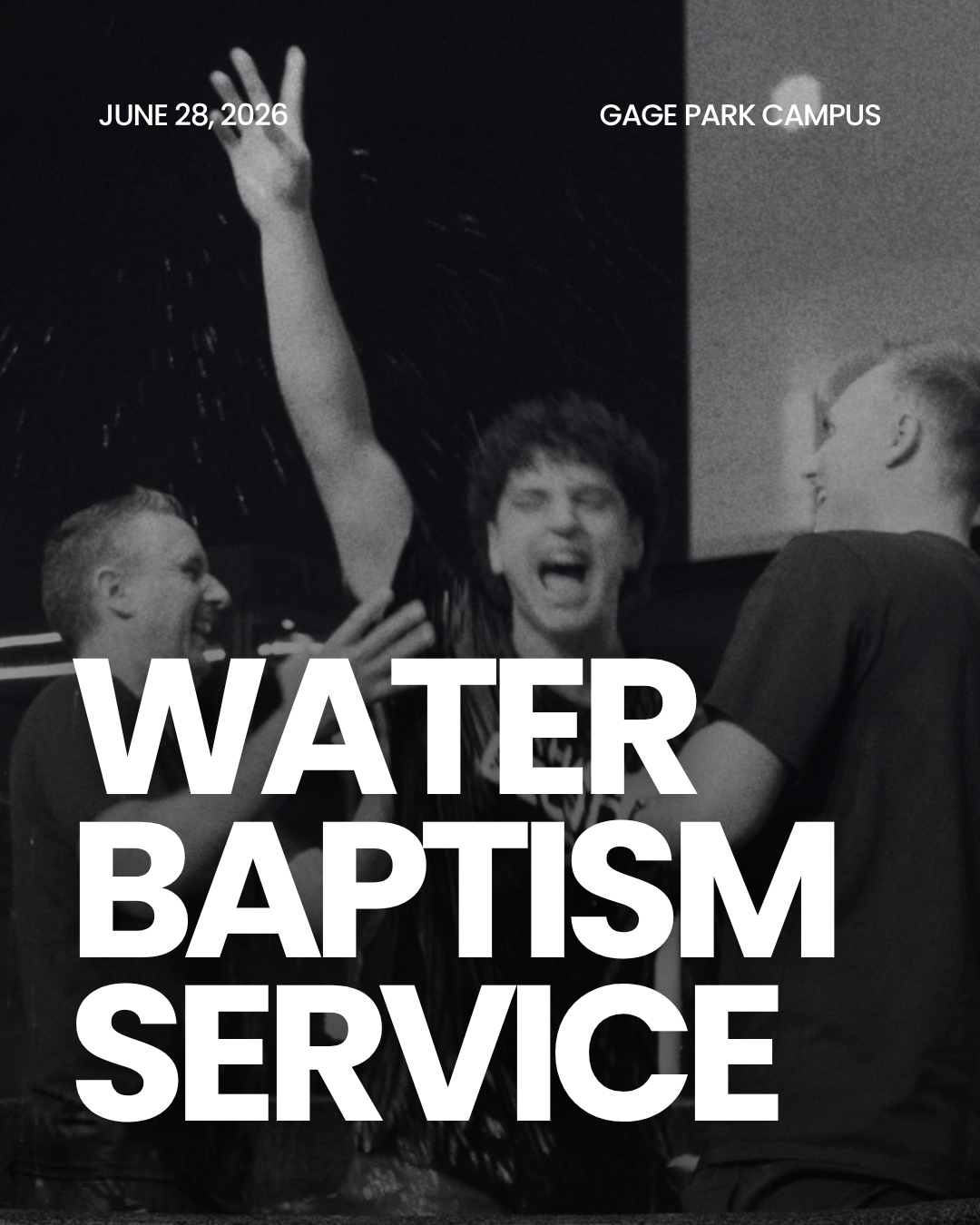 Water Baptism Service is coming up on June 28 at the Gage Park Campus! This is always such a special Sunday as we hear incredible stories of how Jesus has changed lives. There’s nothing like celebrating a life change together as a church family; it’s a service you won’t want to miss.
If you’re interested in being baptized, head to the Sign Me Up page on our website, the Events tab in our church app, or click the link in our bio to sign up!