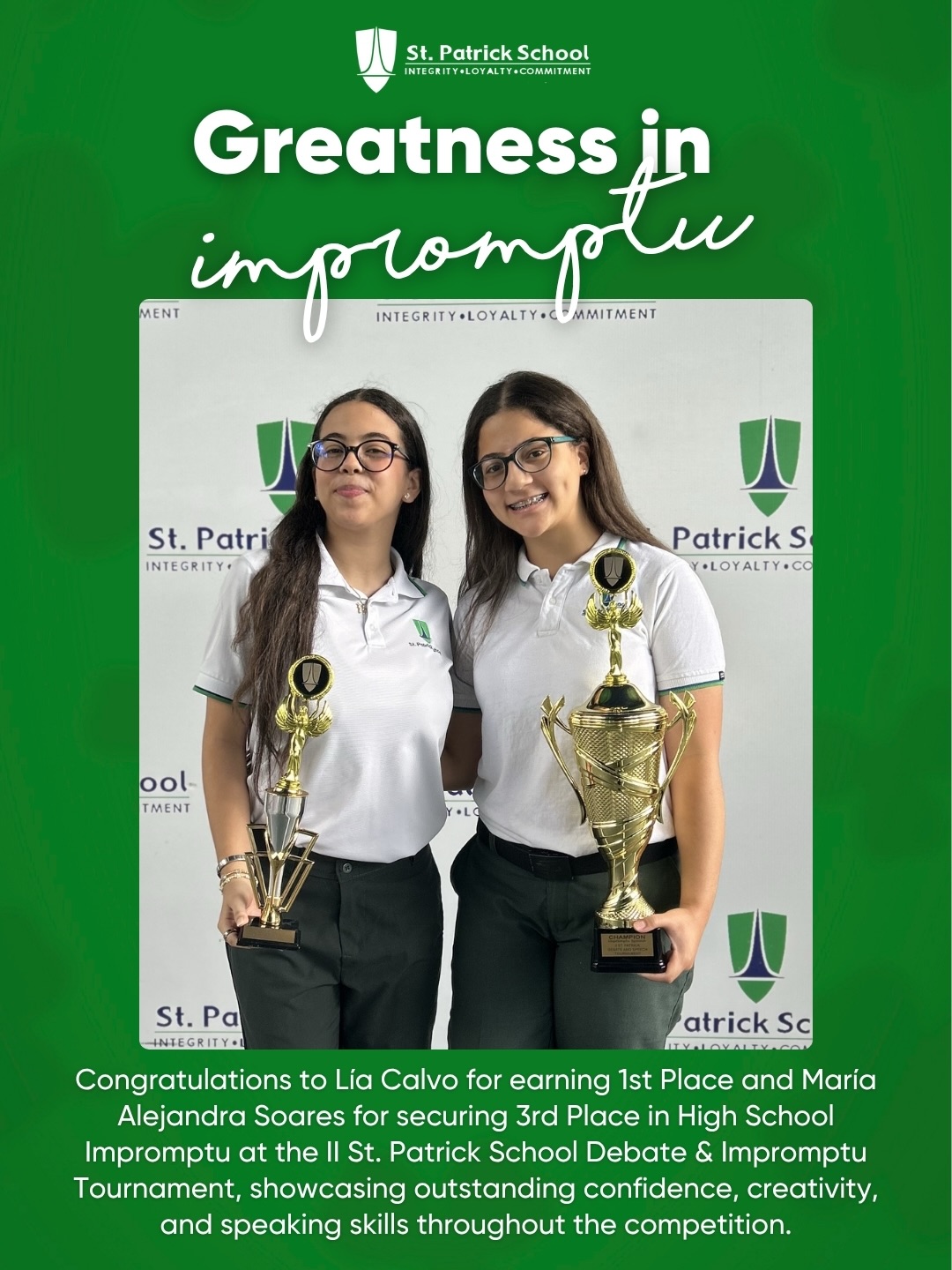 Congratulations to our students for their outstanding achievements in public speaking, academic writing, and student leadership. Through competitions, leadership opportunities, and meaningful participation, they continue to demonstrate confidence, critical thinking, commitment, and the willingness to make a positive impact in their communities. We are proud to celebrate their accomplishments and the dedication behind each one of them ☘️👏