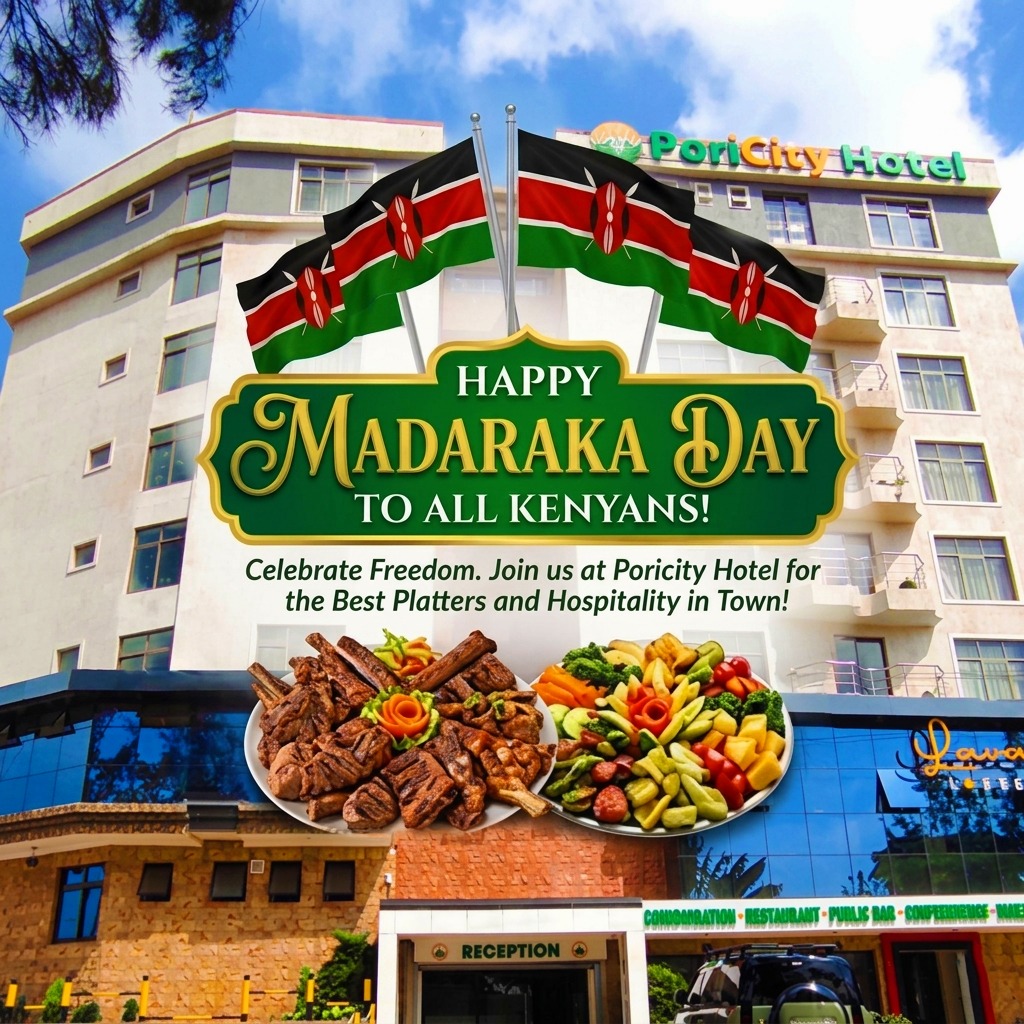 Wishing all Kenyans a joyful Madaraka Day! ๐ฐ๐ชโจ
Celebrate freedom with friends and family at Poricity Hotel, Langata โ where the best platters and unmatched hospitality await.