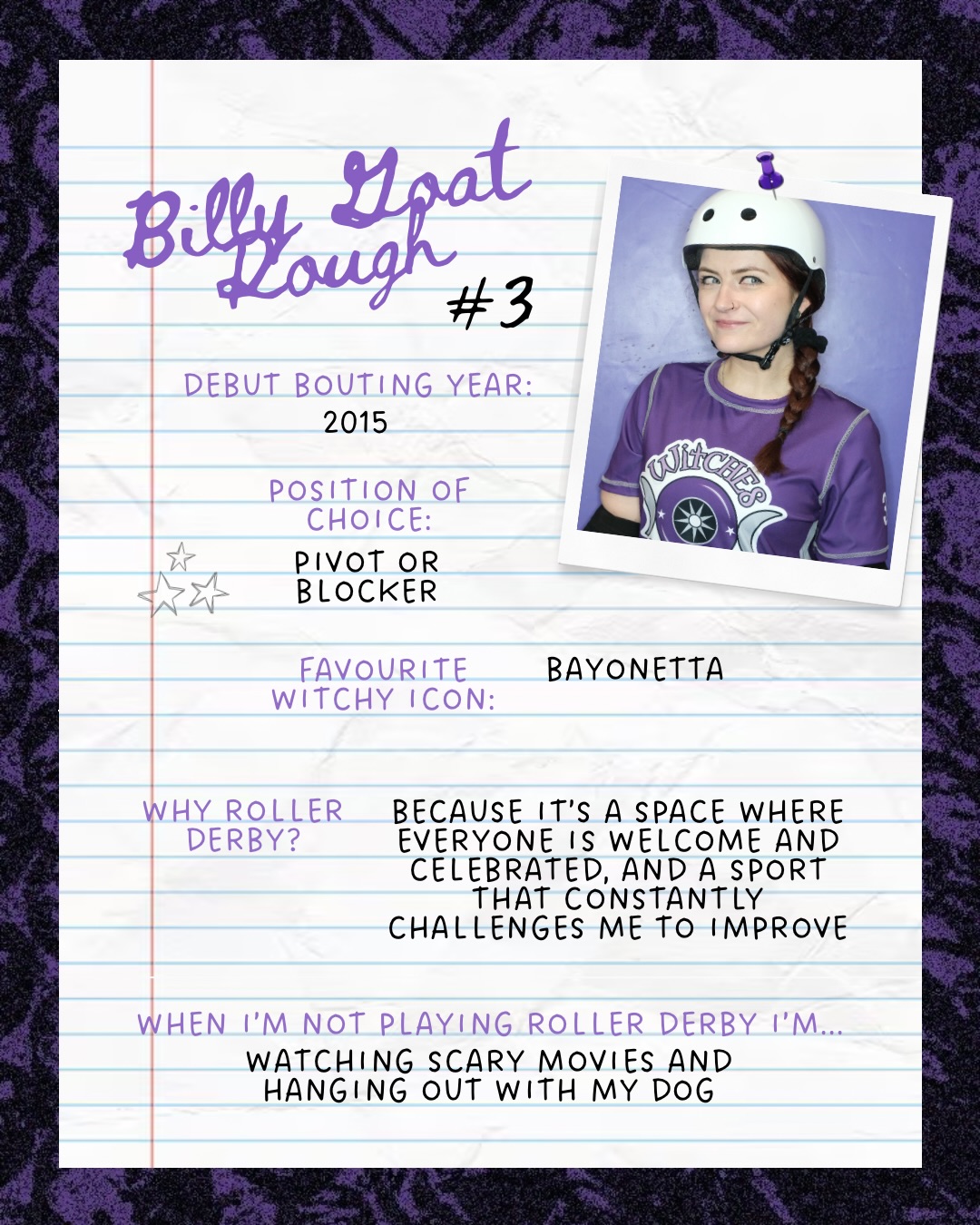 🔮 Meet the Witches 🔮
The @thegreatsouthernslam is so close now! So let’s meet some of the amazing witches who will be taking to the track in Adelaide 🛼
Last, but certainly not least, we have
☆ Billy Goat Rough
☆ Winona Fighter
☆ The Rumor
☆ Tenacious V
☆ Pushy Tatt
Visit eastvicrollerderby.com/witch-of-the-week to meet the rest of our witches and learn more about the Witches of East Vic 💜