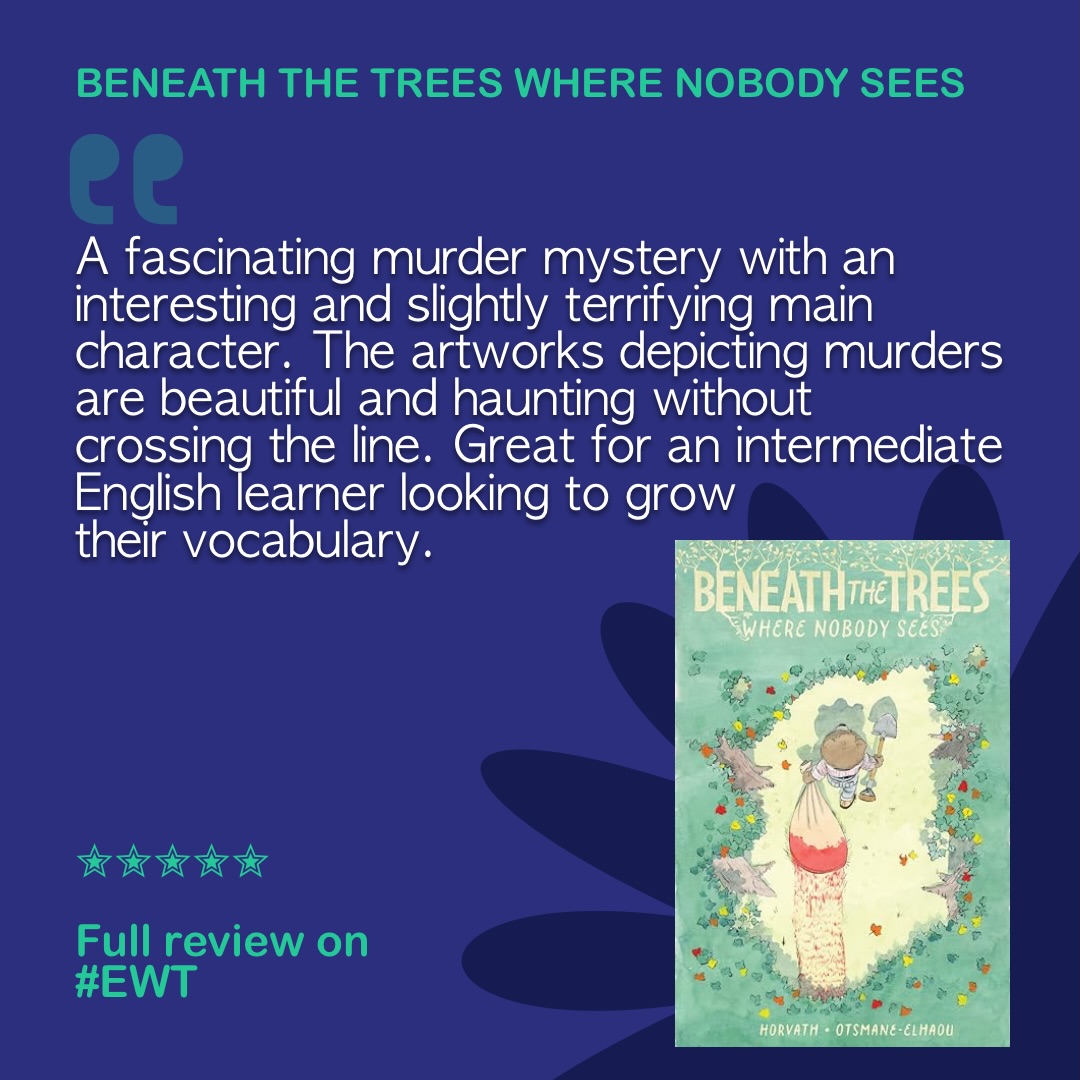 Calling all murder mystery and horror fans! I just finished a great graphic novel and the full review is live now on the website.
My recommended English level to read this book is B1 intermediate or higher. There are some advanced words used in this book, but the images can support your understanding. This is a great way to help boost vocabulary!
Beneath The Trees Where Nobody Sees by Patrick Horvath was a fun, twisted, and slightly haunting story. If you love murder mysteries or horror, you will enjoy this book.
🔗 in bio
#bookworm #bookreviews #buycomics #bookstoread #livros