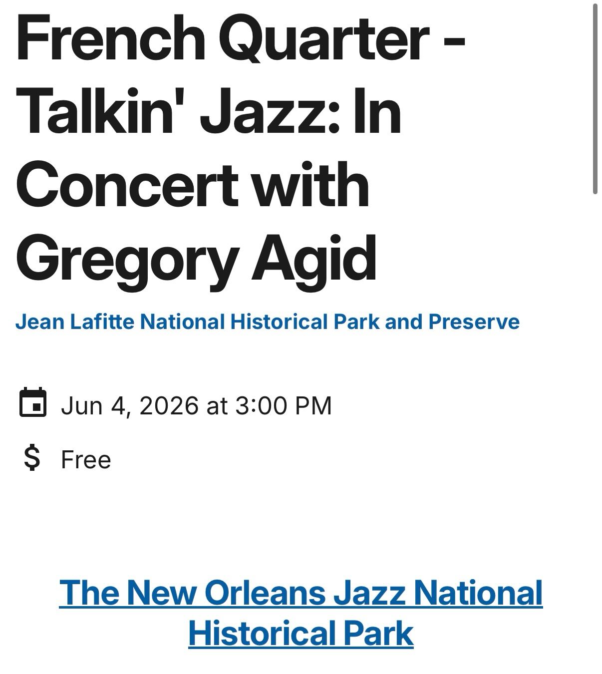 Join me tomorrow, Thursday, June 4 at 3pm. 419 Decatur Street.
Talkin’ Jazz with Fred Kasten and my Quartet featuring @dimitrimarcreyes @camjr_05 @jax.attax
⭐️Join my Improvisation 101 Course⭐️
www.jazzclarinetacademy.com
#clarinet #saxophone #music #band #jazz @legerereeds @lightworks22