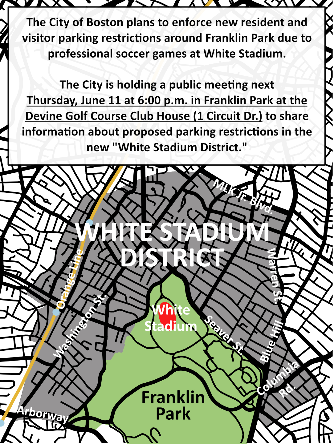Your voice matters.
On Thursday, June 11 at 6:00 PM, residents will have an opportunity to weigh in on the White Stadium transportation plan and its impact on Franklin Park and surrounding neighborhoods.
If you've ever had concerns about traffic, parking, access to the park, neighborhood quality of life, or the future of Franklin Park, now is the time to speak up.
📍 William J. Devine Golf Course Club House
Decisions about our communities should be made with the community—not just for the community.
We encourage all residents to attend and make their voices heard.
#SaveFranklinPark #ItsBiggerThanUs