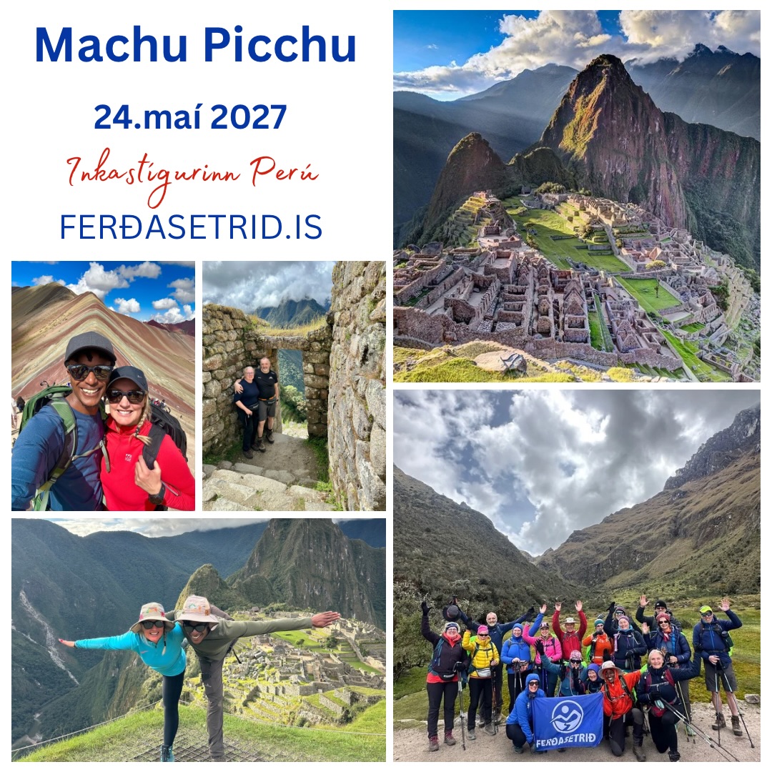 4 sæti laus! Perú – Inkastígurinn, Machu Picchu, Cusco og Regnbogafjallið 🇵🇪
24.-3. júní 2027
Upplifðu töfra Perú á ferð sem sameinar ævintýri, sögu og stórbrotna náttúru. Við göngum hinn sögufræga Inkastíg til Machu Picchu, skoðum heillandi borgina Cusco – fyrrum höfuðborg Inkaveldisins – og göngum að hinu litríka Regnbogafjalli sem er eitt af einstæðustu náttúrufyrirbærum Andesfjallanna.
🏔️ Inkastígurinn til Machu Picchu
🌈 Regnbogafjallið (Rainbow Mountain)
🏛️ Skoðunarferð um Cusco
✨ Fornar Inkarústir og stórbrotin náttúra
🇵🇪 Ógleymanlegt ævintýri í hjarta Andesfjallanna
Hægt að lesa og bóka 👉 https://www.ferdasetrid.is/inkastigurinnmai27