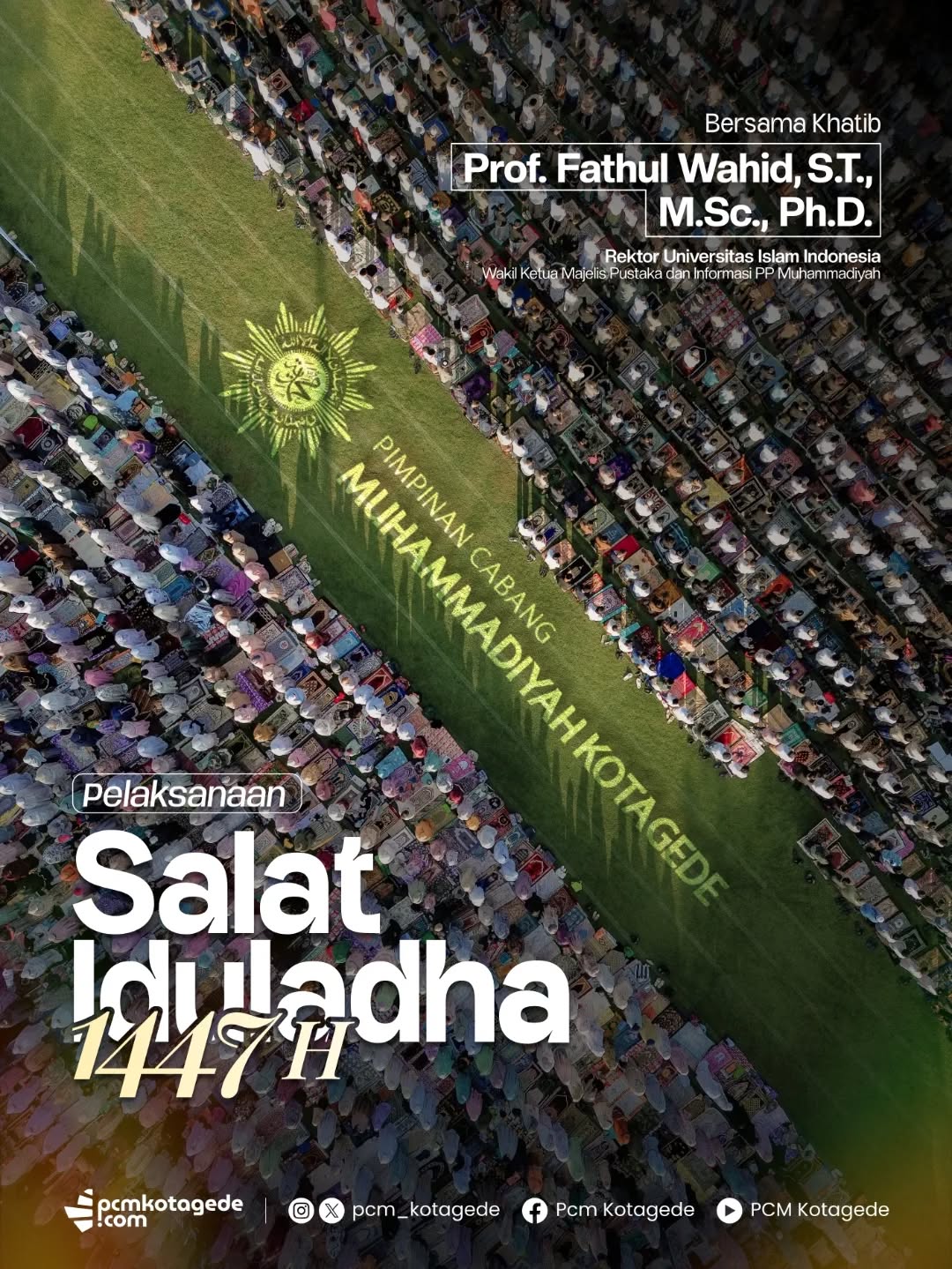 Alhamdulillah, Salat Iduladha 1447 H PCM Kotagede telah terlaksana dengan lancar dan penuh keberkahan.
Terima kasih kepada seluruh jamaah yang telah hadir dan bersama-sama menghidupkan syiar Islam di Kotagede. Semoga semangat keikhlasan dan kepedulian yang diajarkan saat Iduladha terus tumbuh dalam kehidupan kita sehari-hari.
Diselenggarakan PCM Kotagede
Lokasi lapangan karang kotagede
27 Mei 2026
#kotagede #muhammadiyah #pcmkotagede #iduladha