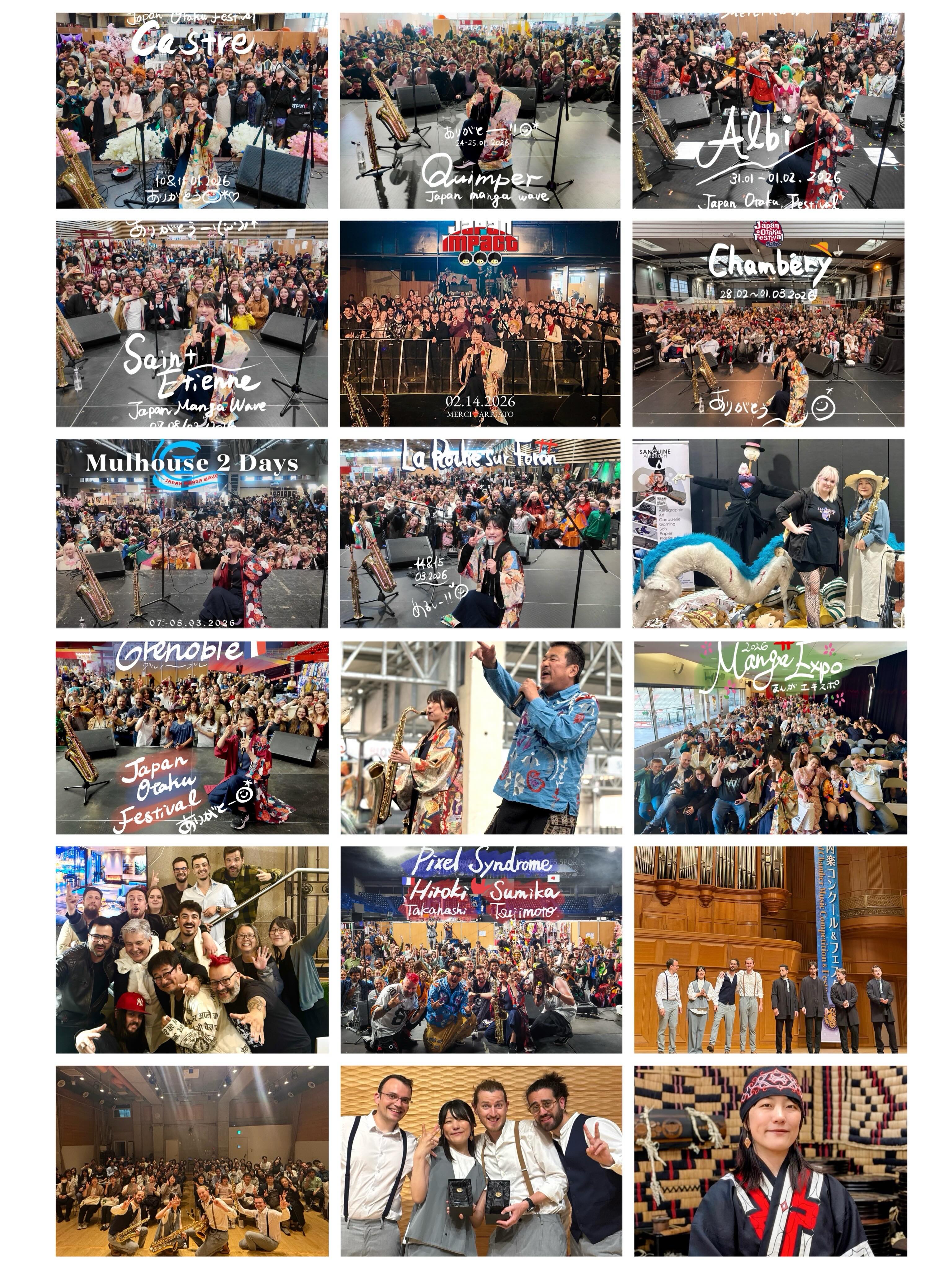 Janvier〜Mai 2026, probablement le semestre le plus intense de ma vie 😇❤️🔥
🇯🇵30 concerts au total au Japon Festival en France, Suisse et Luxembourg
🎤Magnifique collaboration avec des artistes incroyables
🎖️Finaliste et lauréate du prix spécial au Concours International de Musique de Chambre d'Osaka avec le Quatuor Avena
⛰️Voyage tant rêvé avec ma mère en Hokkaido, pilgrimage sur les lieux sacrés de Golden Kamuy
La seconde moitié sera tout aussi chargé : concerts à Amsterdam, Lyon, Tours, Berne et Liège 🇳🇱🇫🇷🇨🇭🇧🇪, avec la joie ❤️🥳❤️
2026年6月上半期、人生で最も濃かったであろう半年😇❤️🔥
ヨーロッパのジャパンフェスで合計30公演🇯🇵
素晴らしいアーティストの方々と共演🎤
大阪国際室内楽コンクール、Quauor Avenaでファイナリスト賞・特別賞受賞🎖️
母と念願の北海道旅行で金カム聖地巡礼🐮
下半期はアムステルダム、リヨン、トゥール、ベルン、リエージュでの公演!健康第一で乗り切ります💪
===========
🎷SUMiKA (辻本 純佳)
@bgfrance_official Official Artist
@henriselmerparis Official Artist
#SumikaSaxophone #bgfranceligature
#selmersaxophones #selmerandfriends
===========
