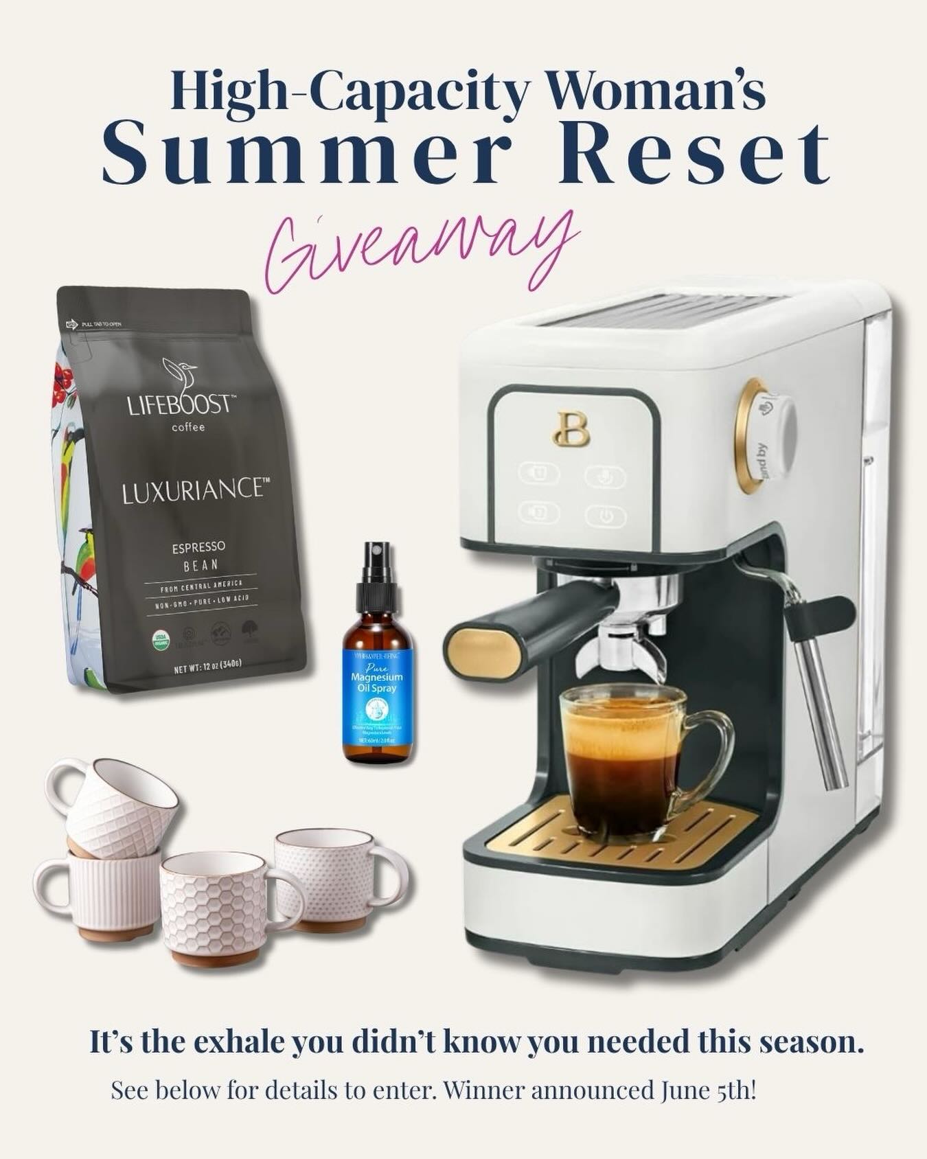☕️ What if your summer came with a little more peace, beauty, and breathing room?
We’re giving away the ultimate High Capacity Woman’s Summer Reset Bundle featuring a luxe white espresso machine, curated coffee accessories & wellness goodies. ✨
And here’s the best part...
Even if you don’t win the grand prize, every woman who enters will receive exclusive digital gifts from our incredible friends in wellness, motherhood, business, personal growth, and more.
To enter:
🤍 Comment RESET below and I’ll send you the entry link.
✨ Want 80 BONUS entries? Follow all of the amazing women listed here:
@ashleeilg
@raisingourwildthings
@jessica.boarman
@laurenmitchellwrites
@amandahayhurstwrites
@erincuccio
@deborahrutherfordwrites
@tiffanylwickes
Winner announced this Friday!
Tag a friend who could use a summer reset, too ☕️
#giveaway #highcapacity #womeninbusiness #summerreset #coffee